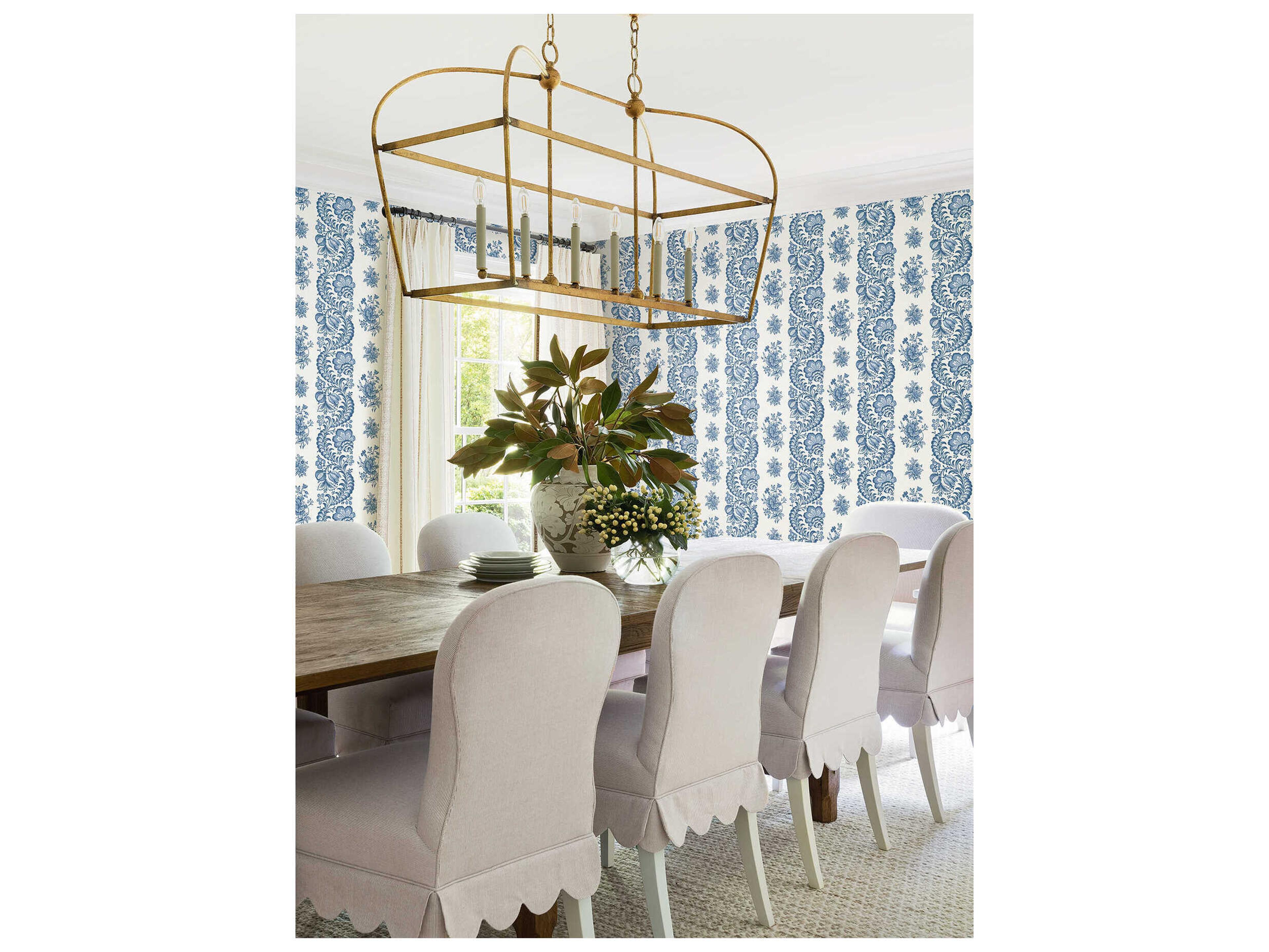 York Wallcoverings Antonina Vella Blue Floral Wallpaper
