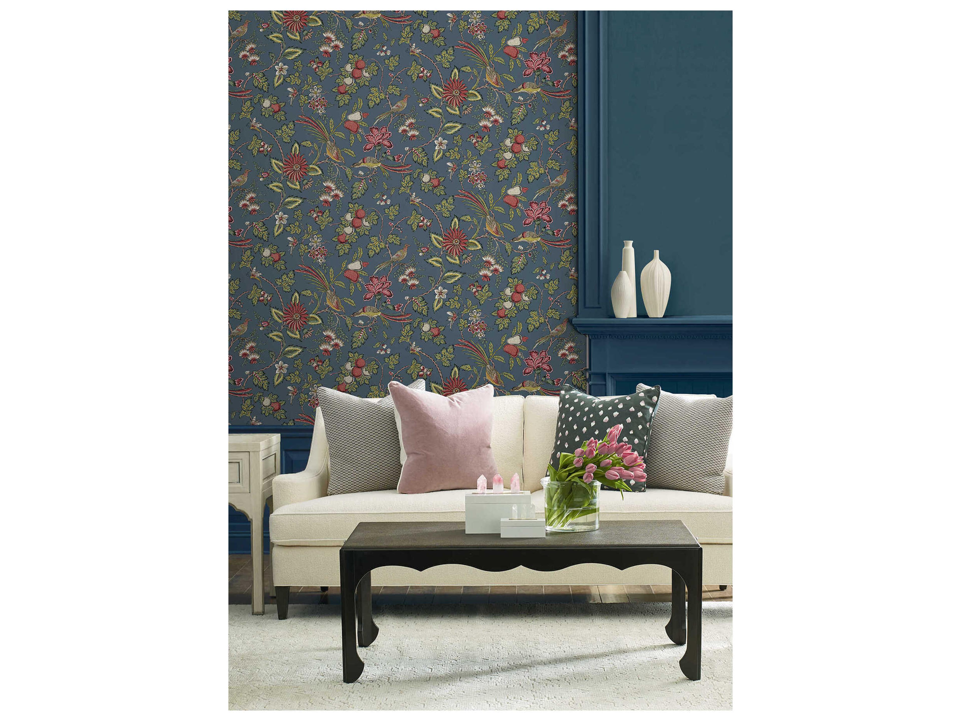 York Wallcoverings Antonina Vella Indigo Wallpaper