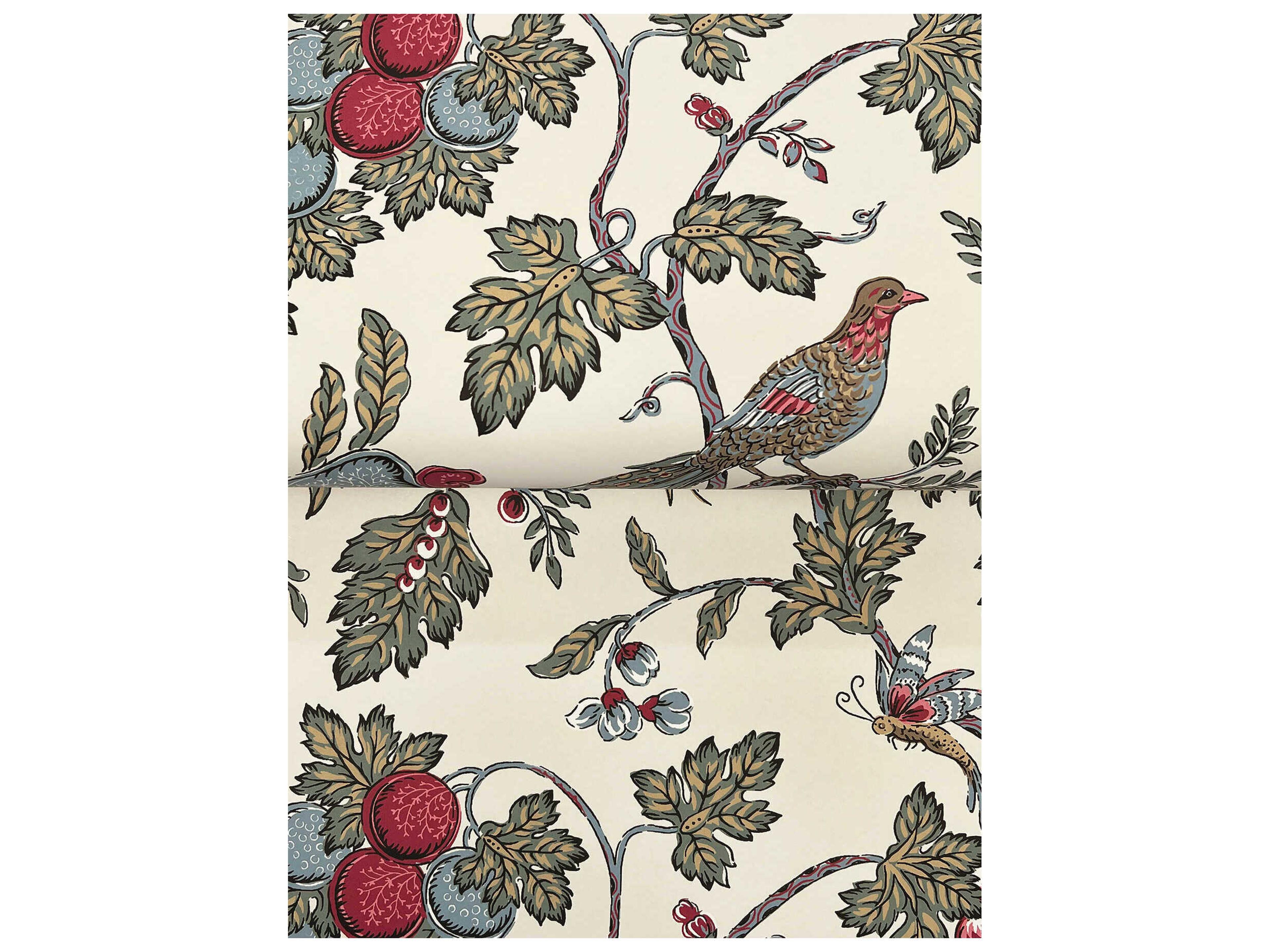 York Wallcoverings Antonina Vella Raspberry Wallpaper