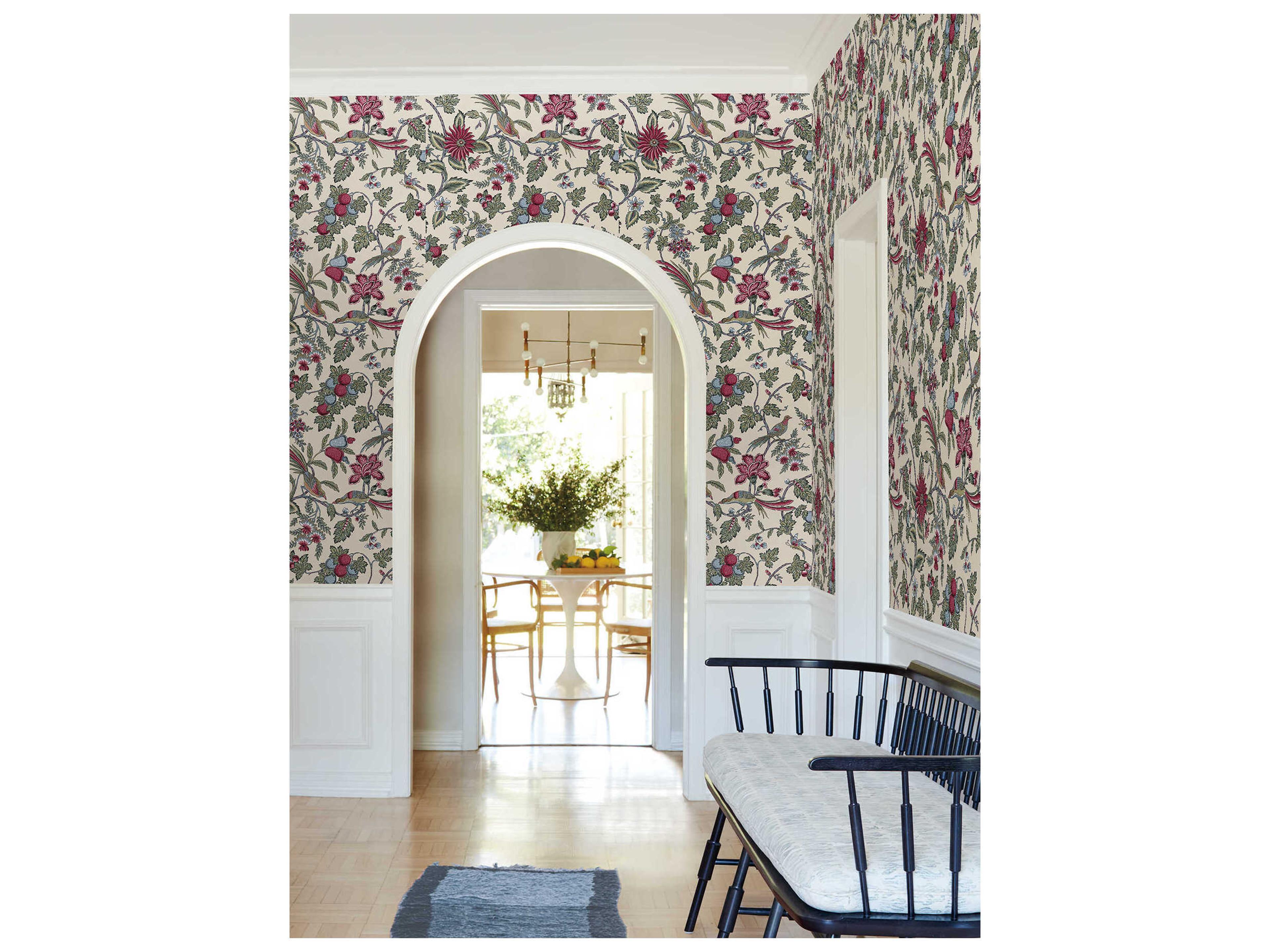 York Wallcoverings Antonina Vella Raspberry Wallpaper