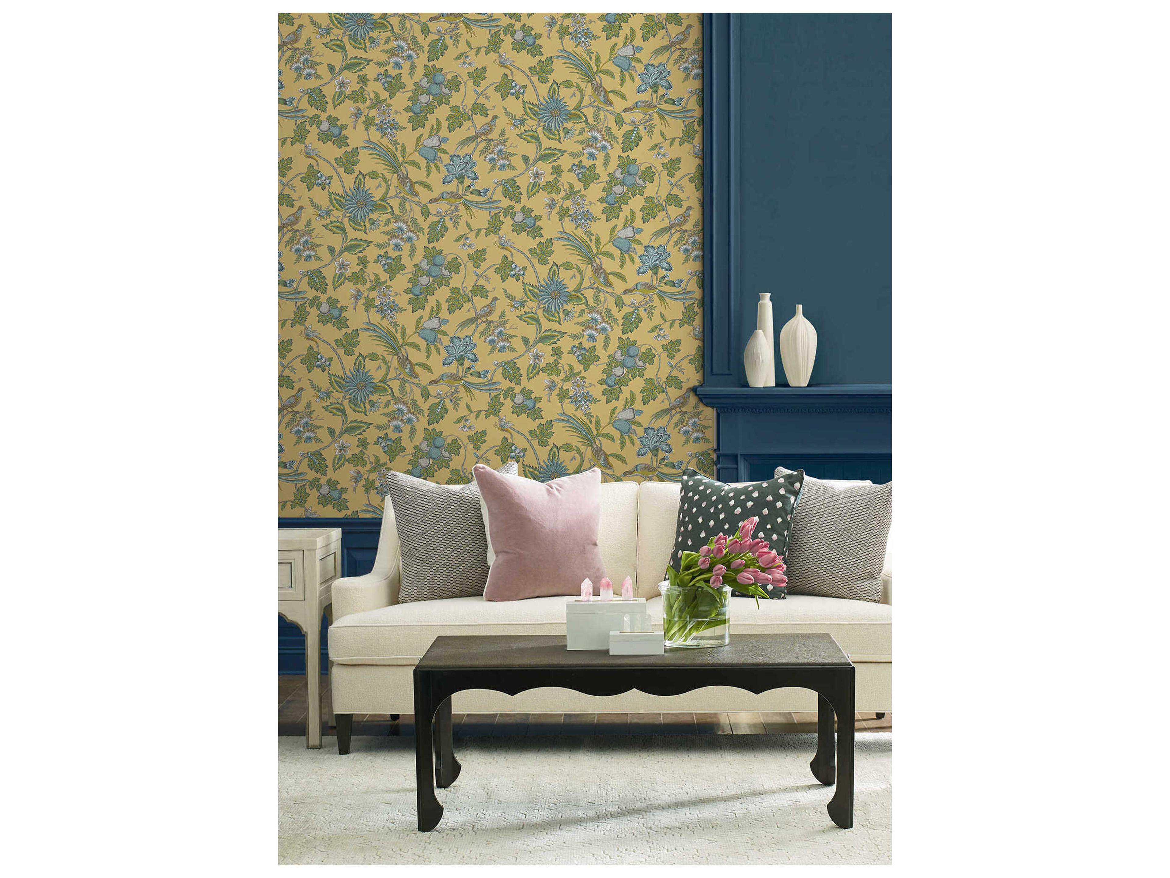 York Wallcoverings Antonina Vella Yellow Wallpaper