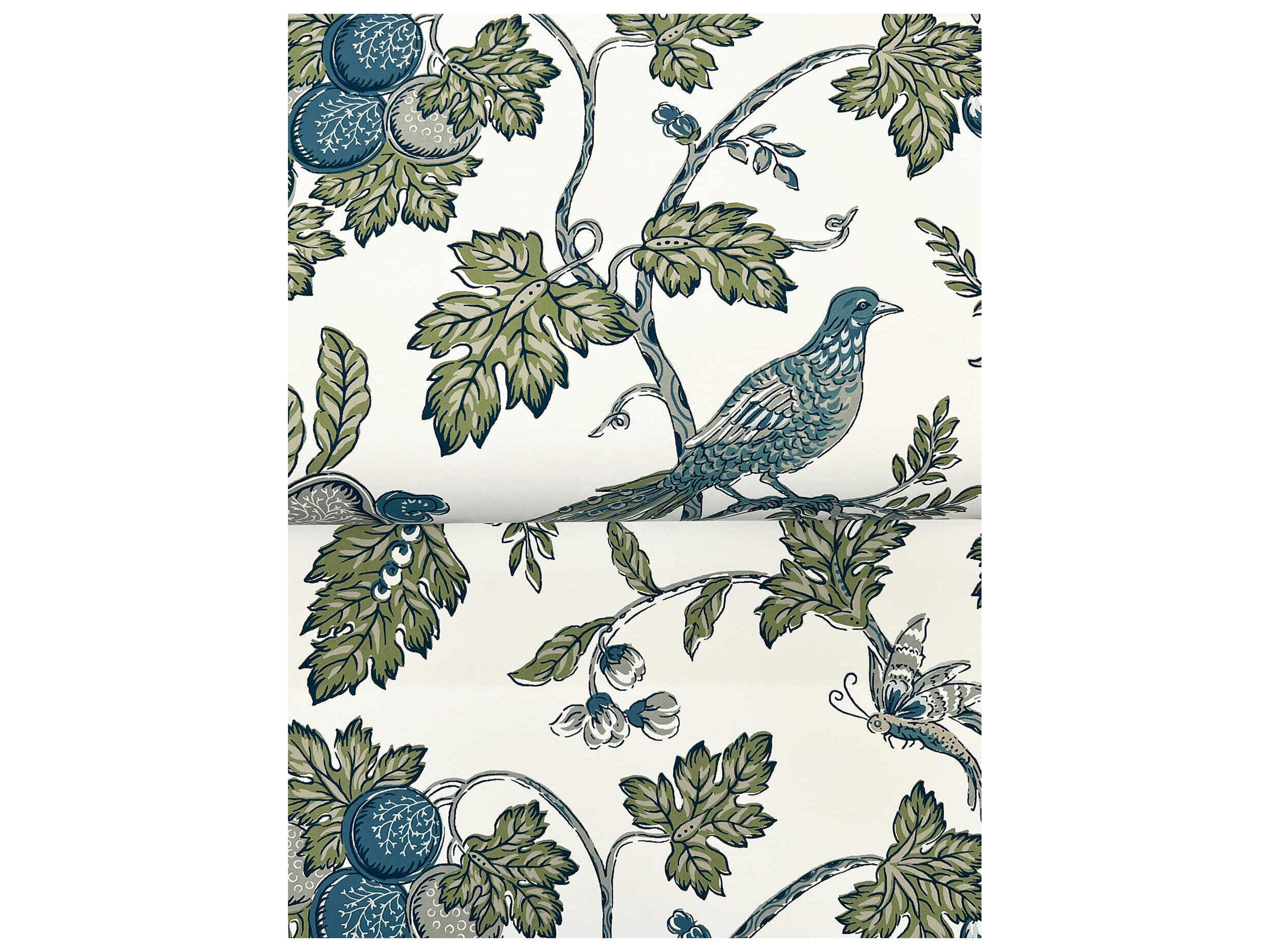 York Wallcoverings Antonina Vella Blue Wallpaper