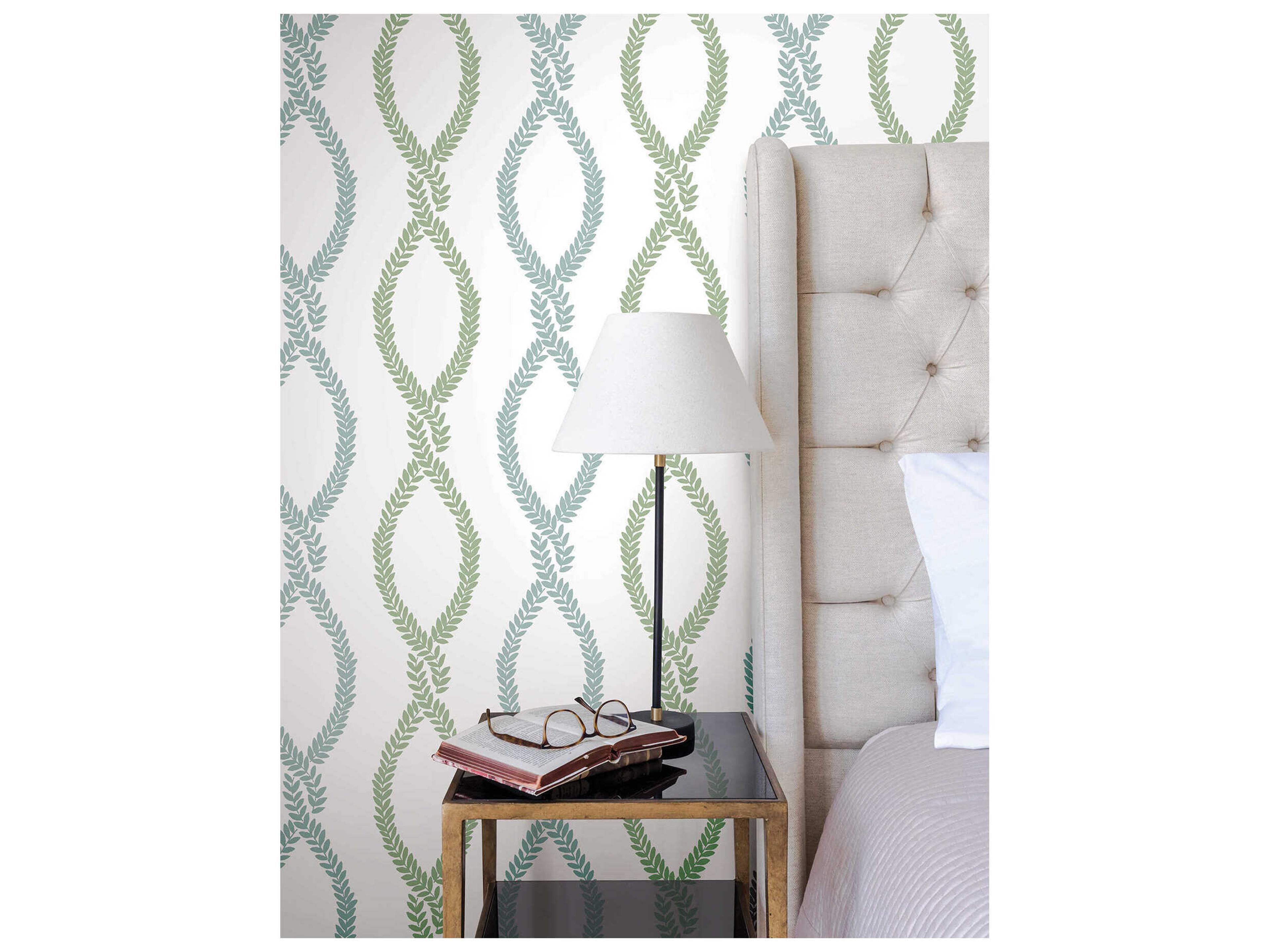 York Wallcoverings Antonina Vella Light Green Trellis Wallpaper