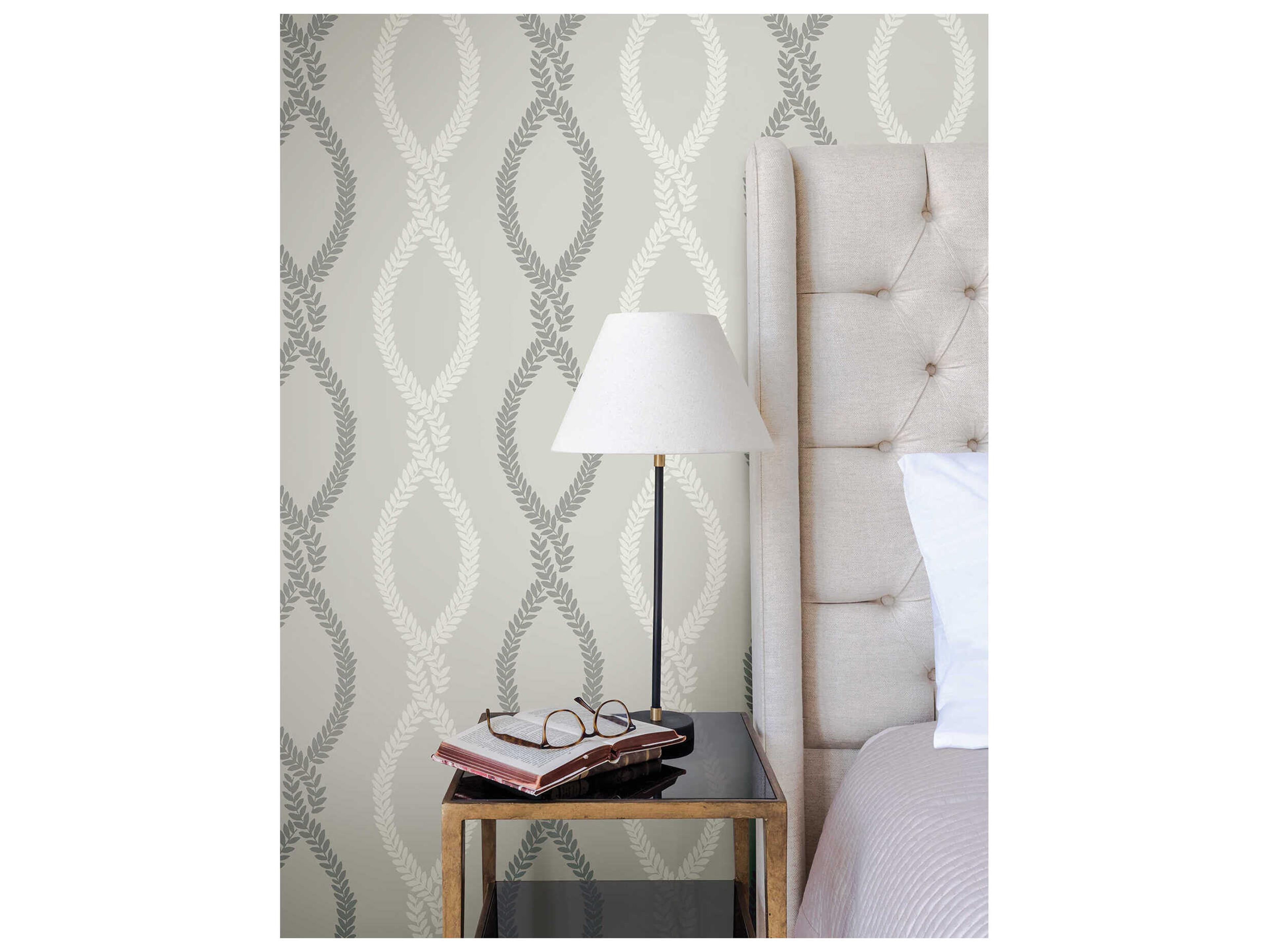 York Wallcoverings Antonina Vella Grey Trellis Wallpaper