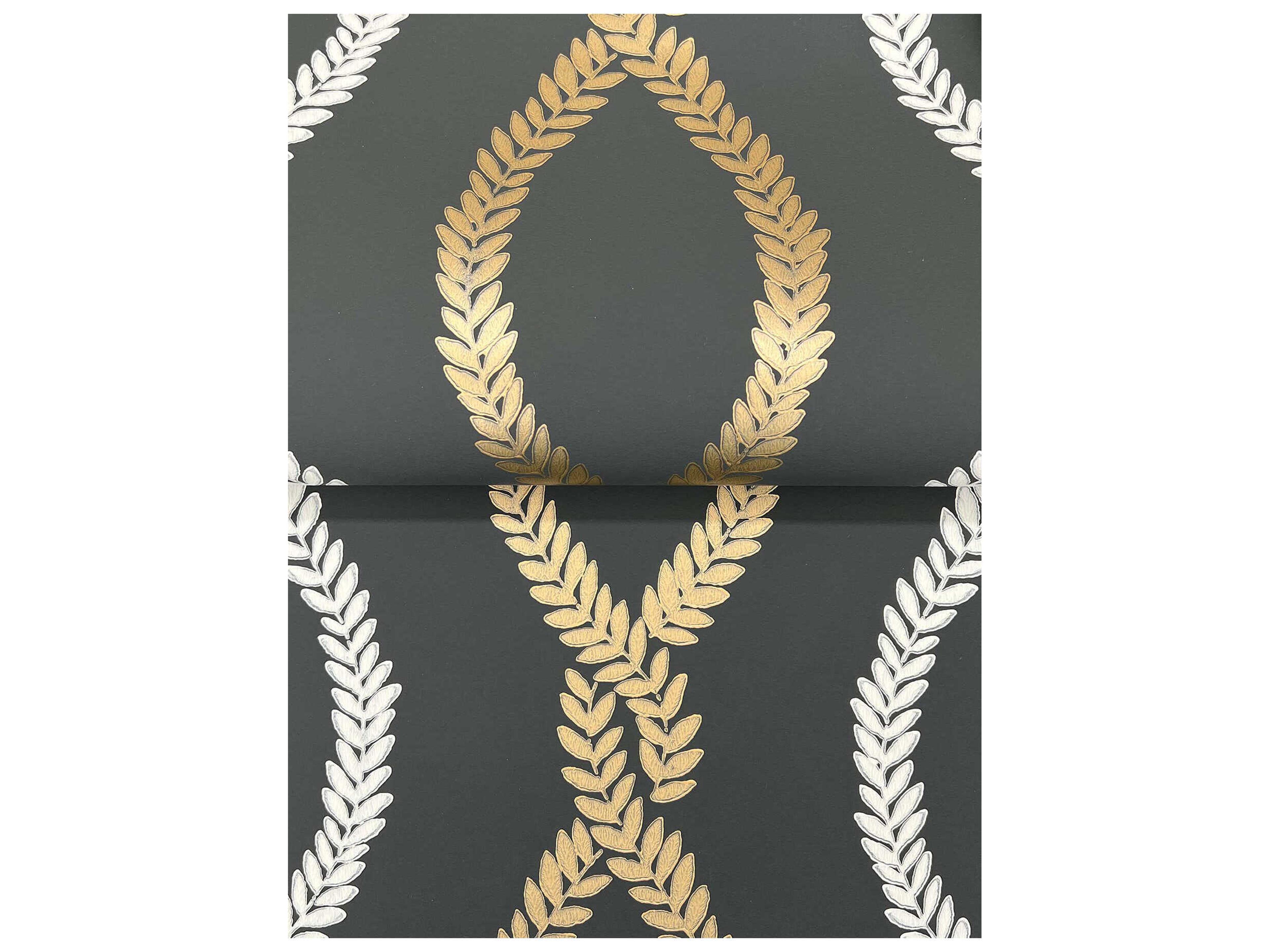 York Wallcoverings Antonina Vella Black Trellis Wallpaper