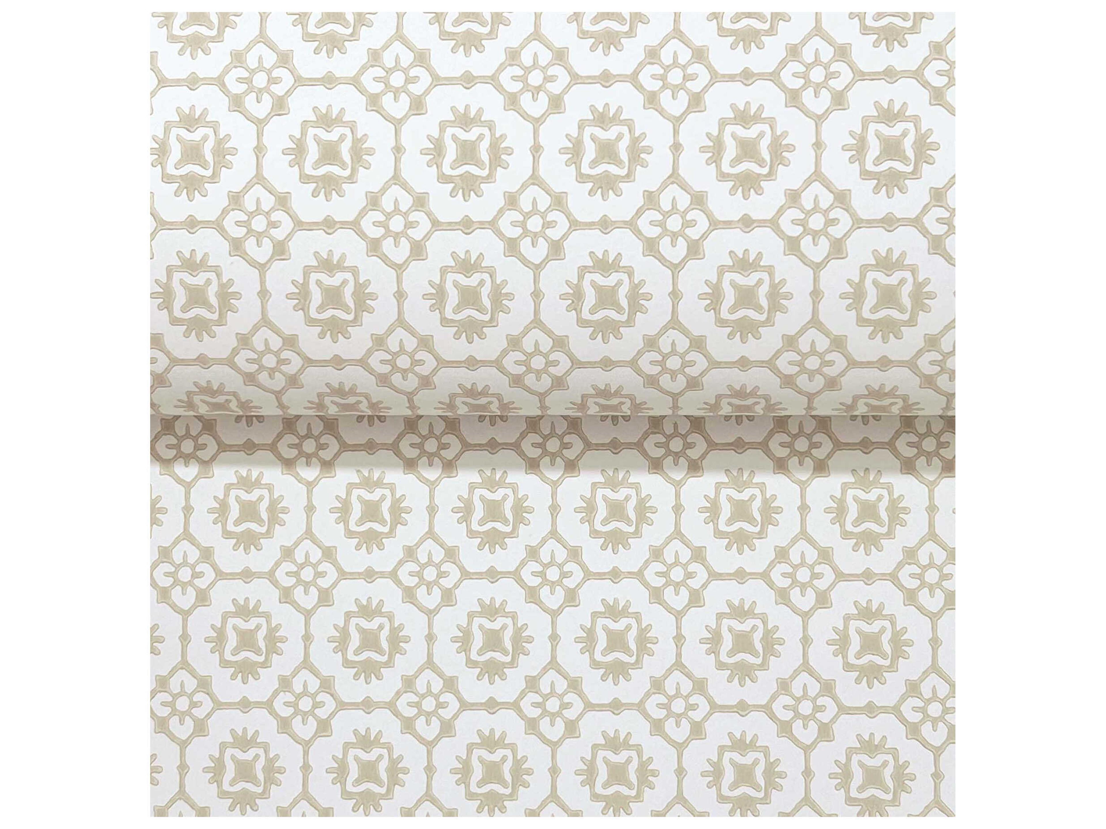 York Wallcoverings Antonina Vella Beige Floral Grid Wallpaper