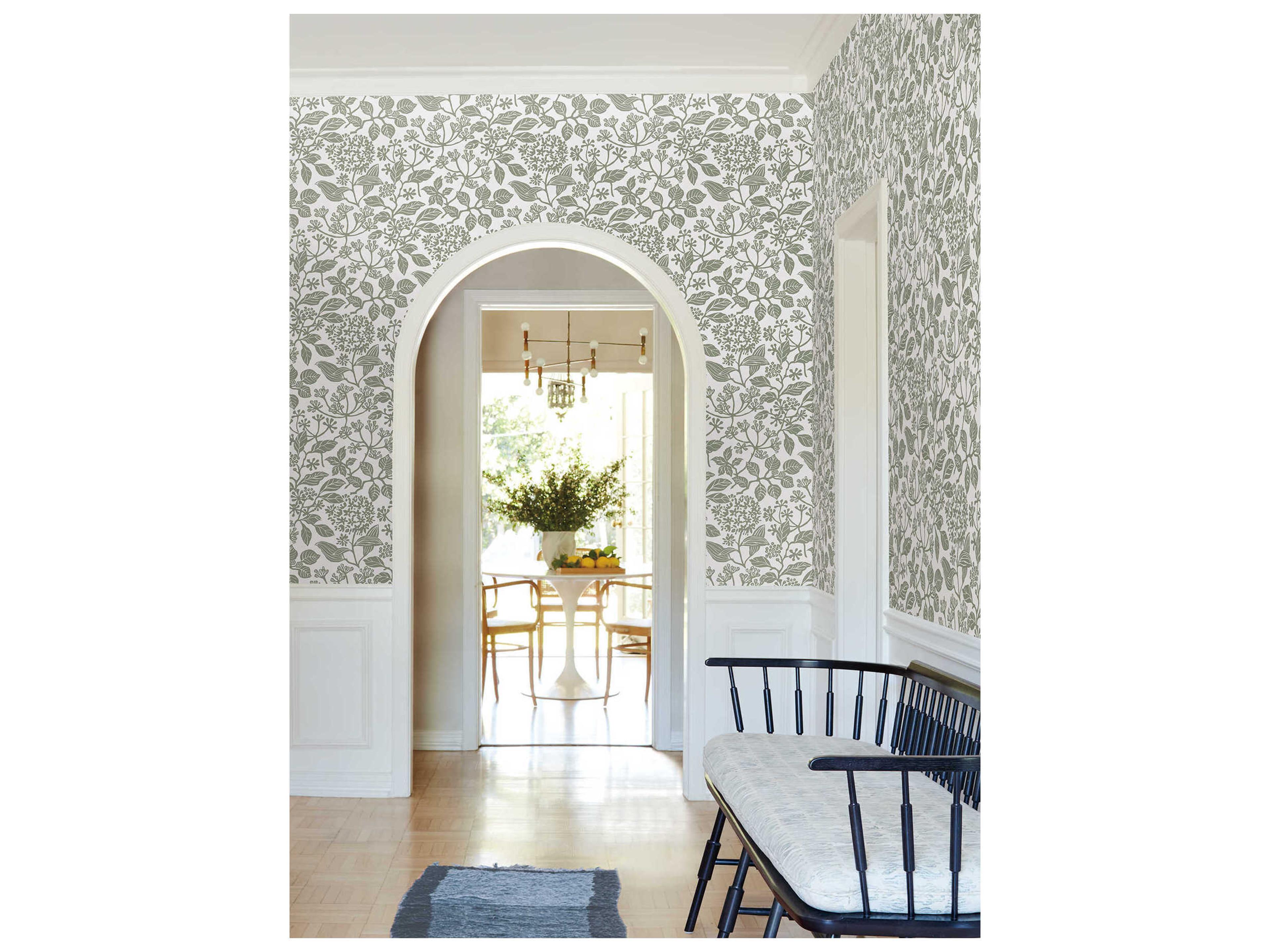 York Wallcoverings Antonina Vella Olive Botanical Wallpaper