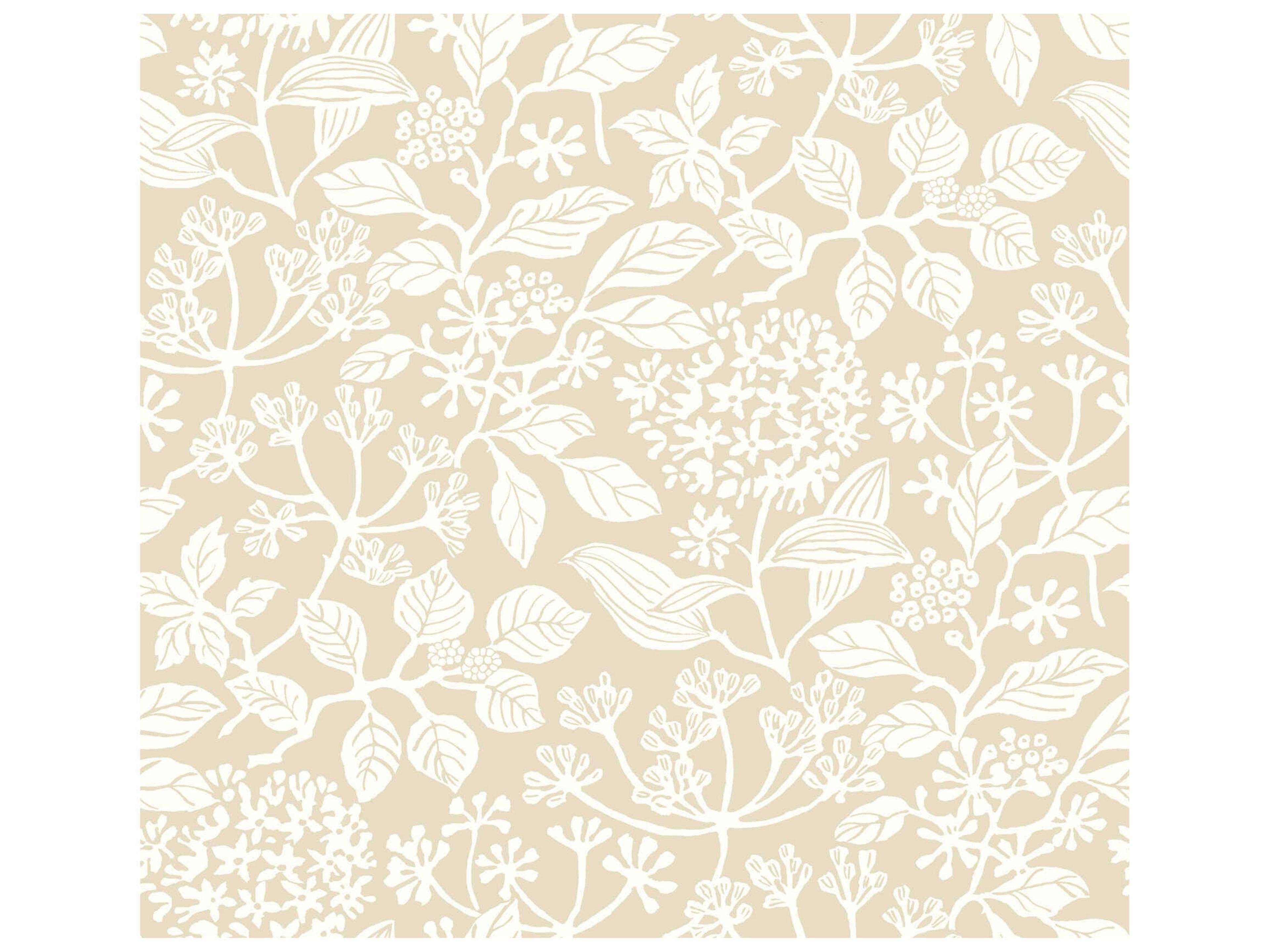 Antonina Vella Beige Botanical Wallpaper