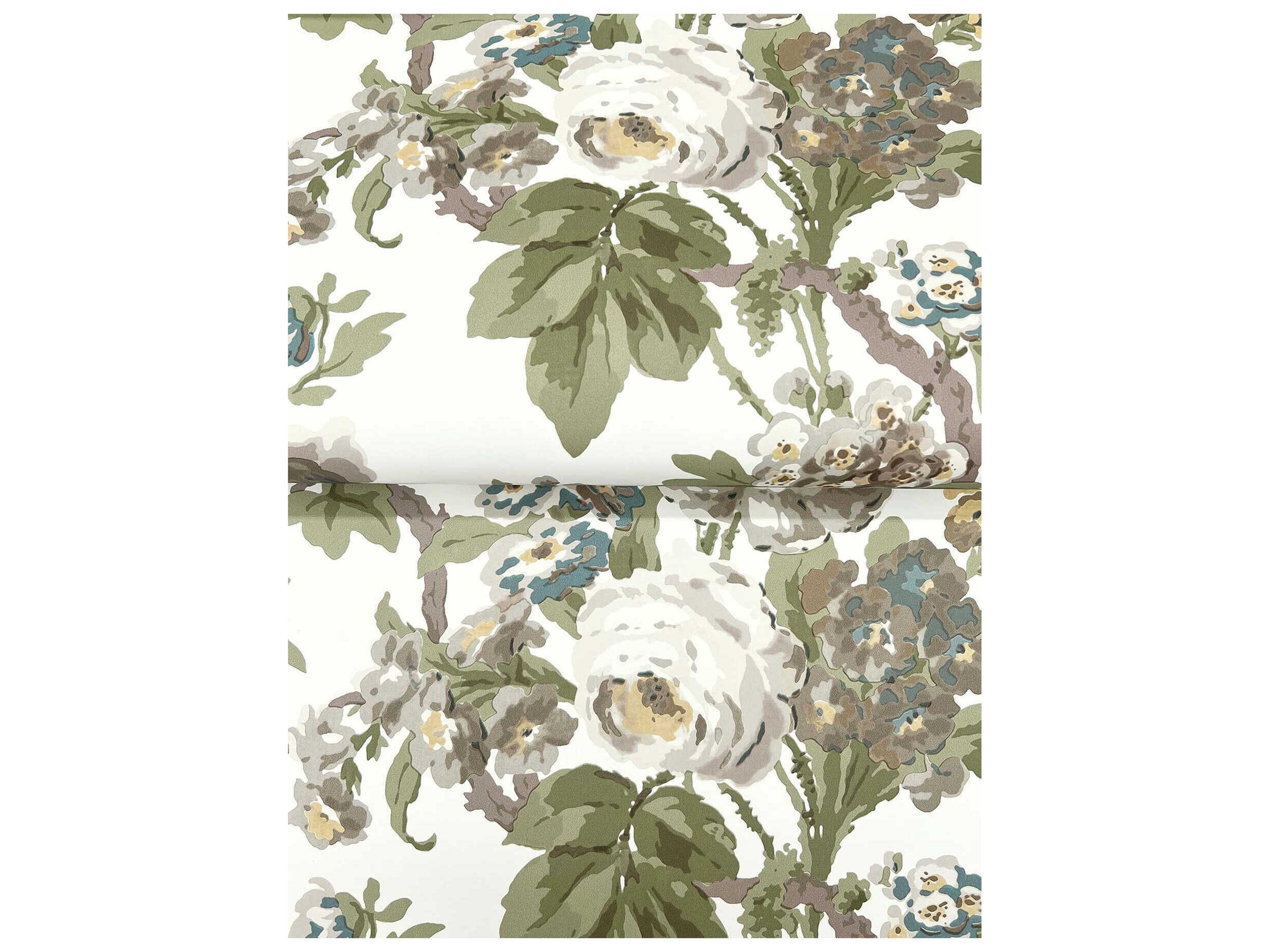 York Wallcoverings Antonina Vella Neutral Vintage Floral Wallpaper