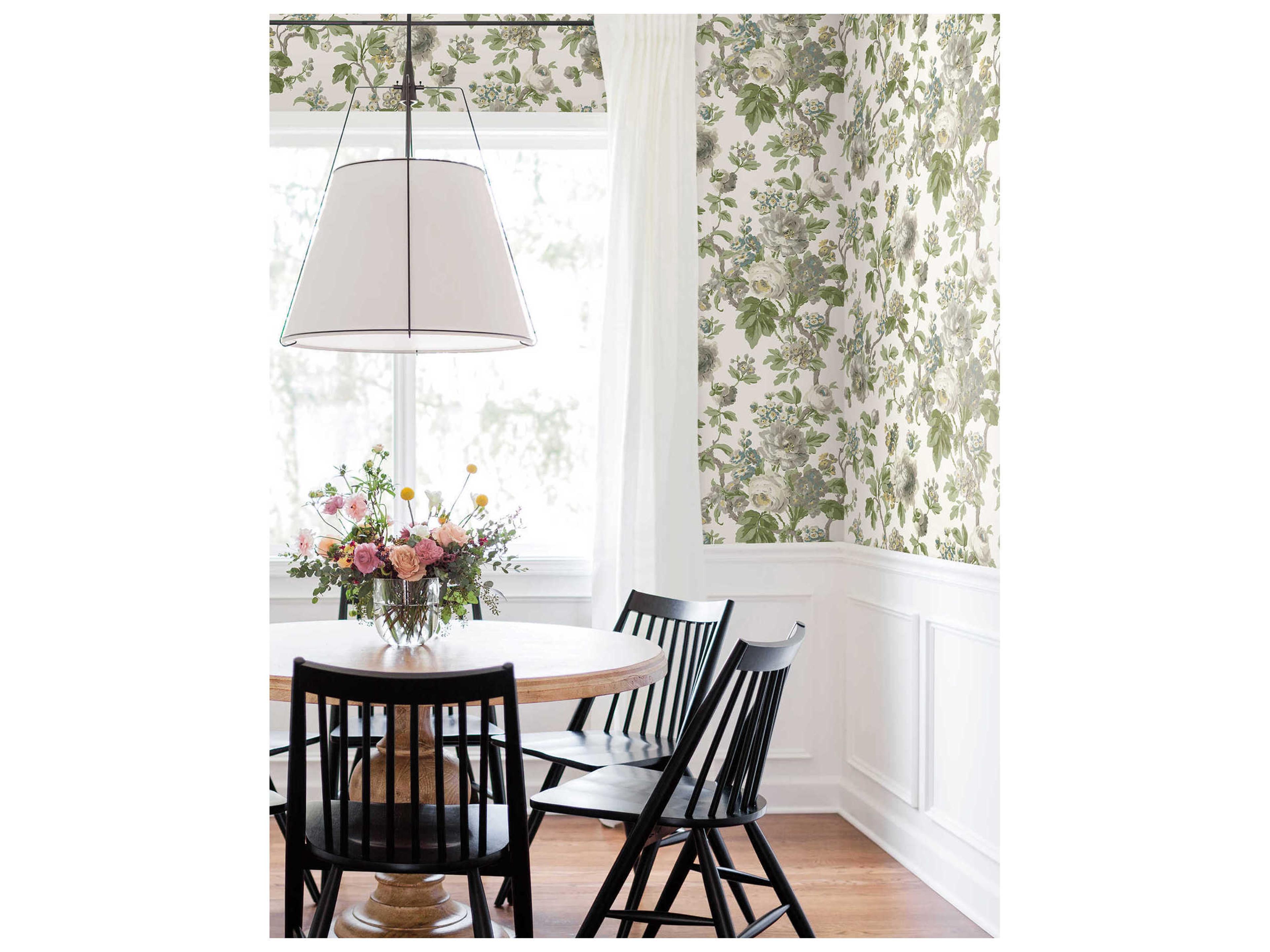 York Wallcoverings Antonina Vella Neutral Vintage Floral Wallpaper