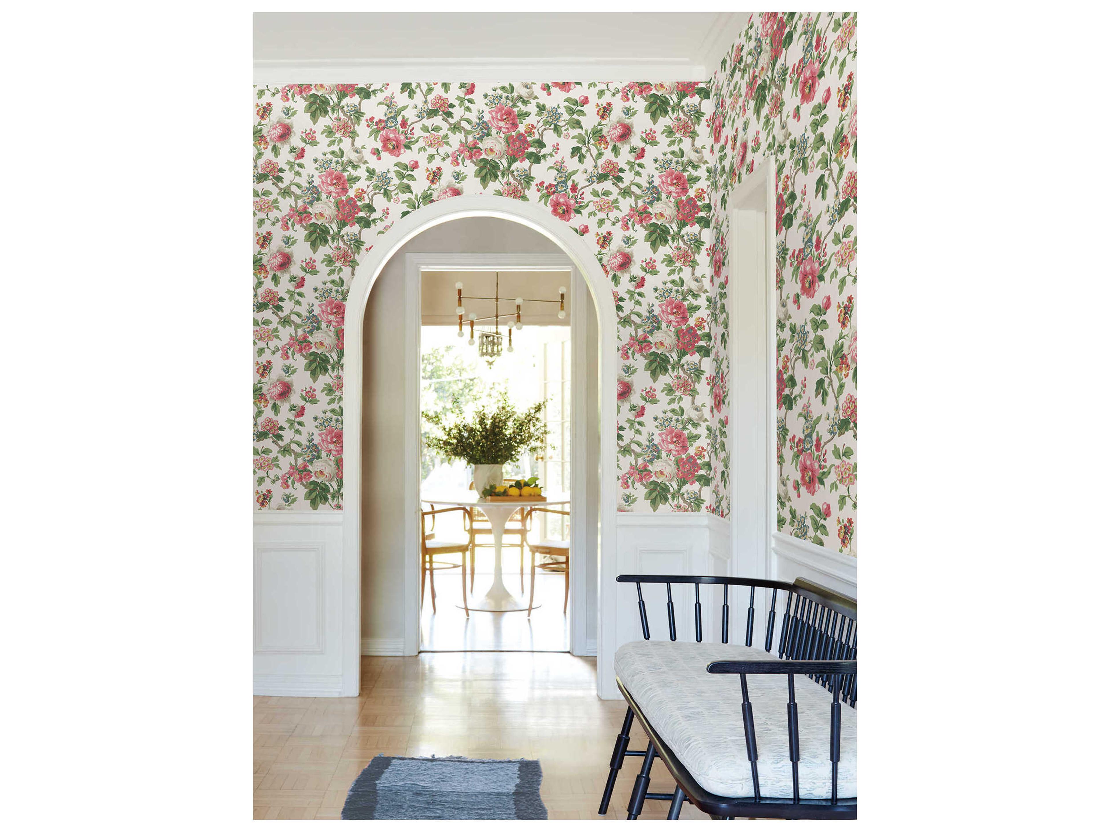 York Wallcoverings Antonina Vella Fuchsia Vintage Floral Wallpaper