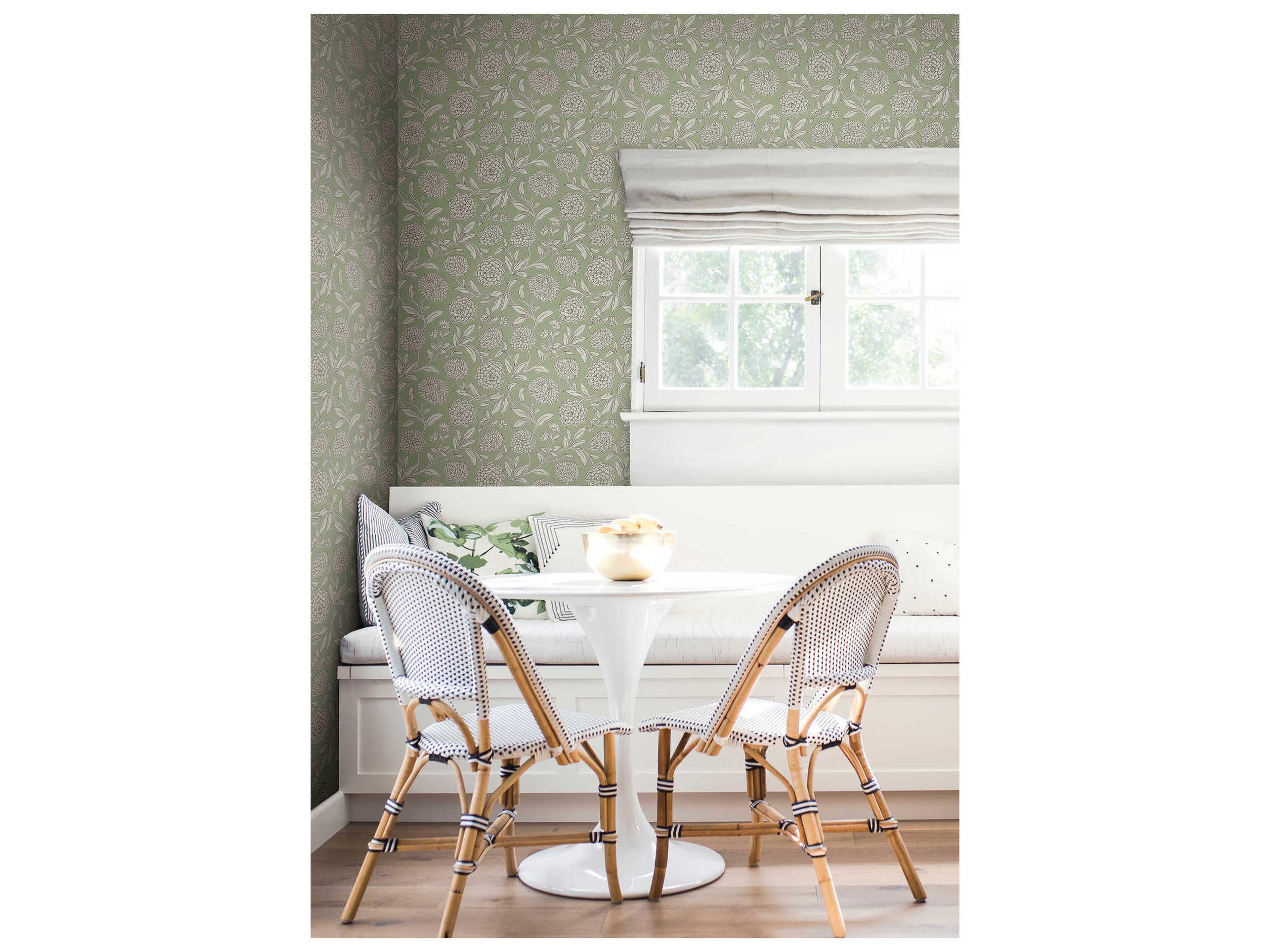 York Wallcoverings Antonina Vella Garden Light Green Floral Trail Wallpaper