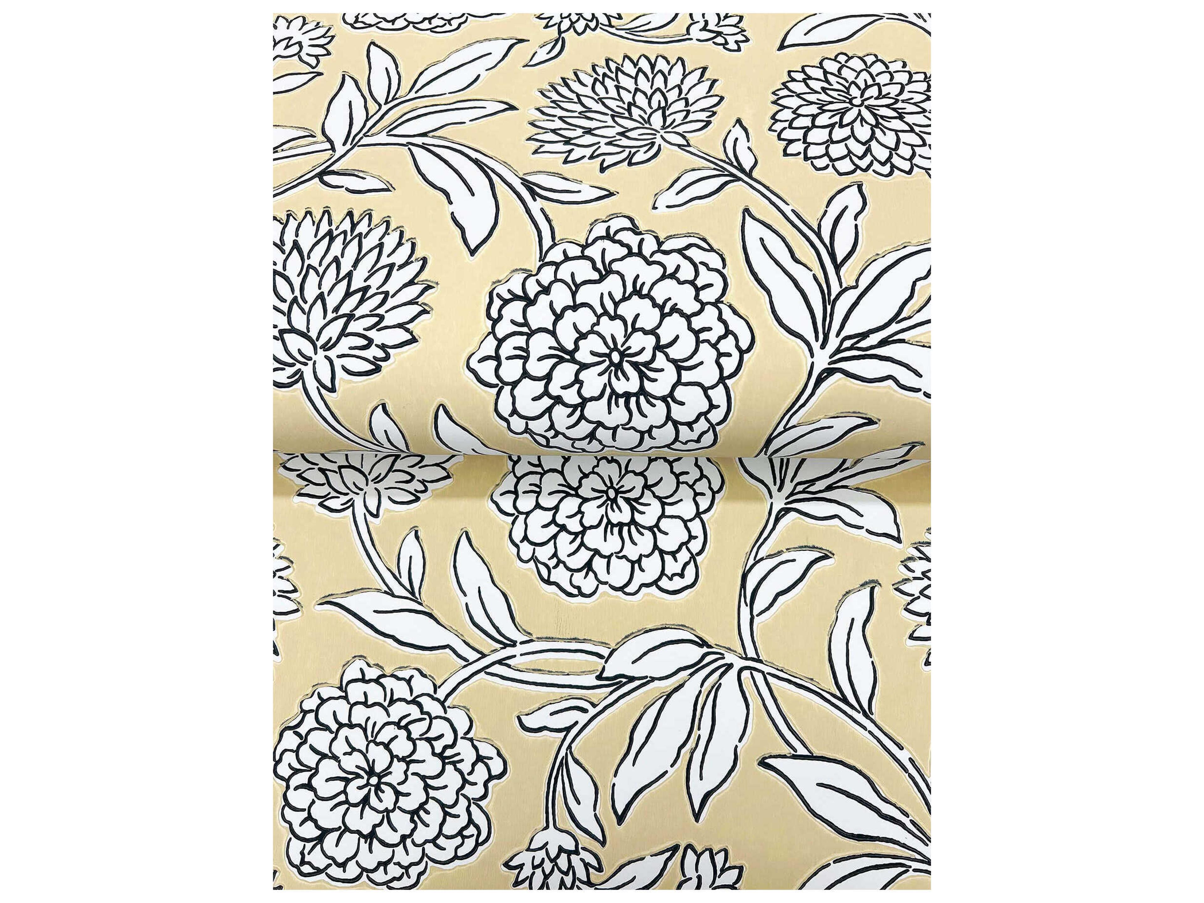 York Wallcoverings Antonina Vella Garden Butter Floral Trail Wallpaper