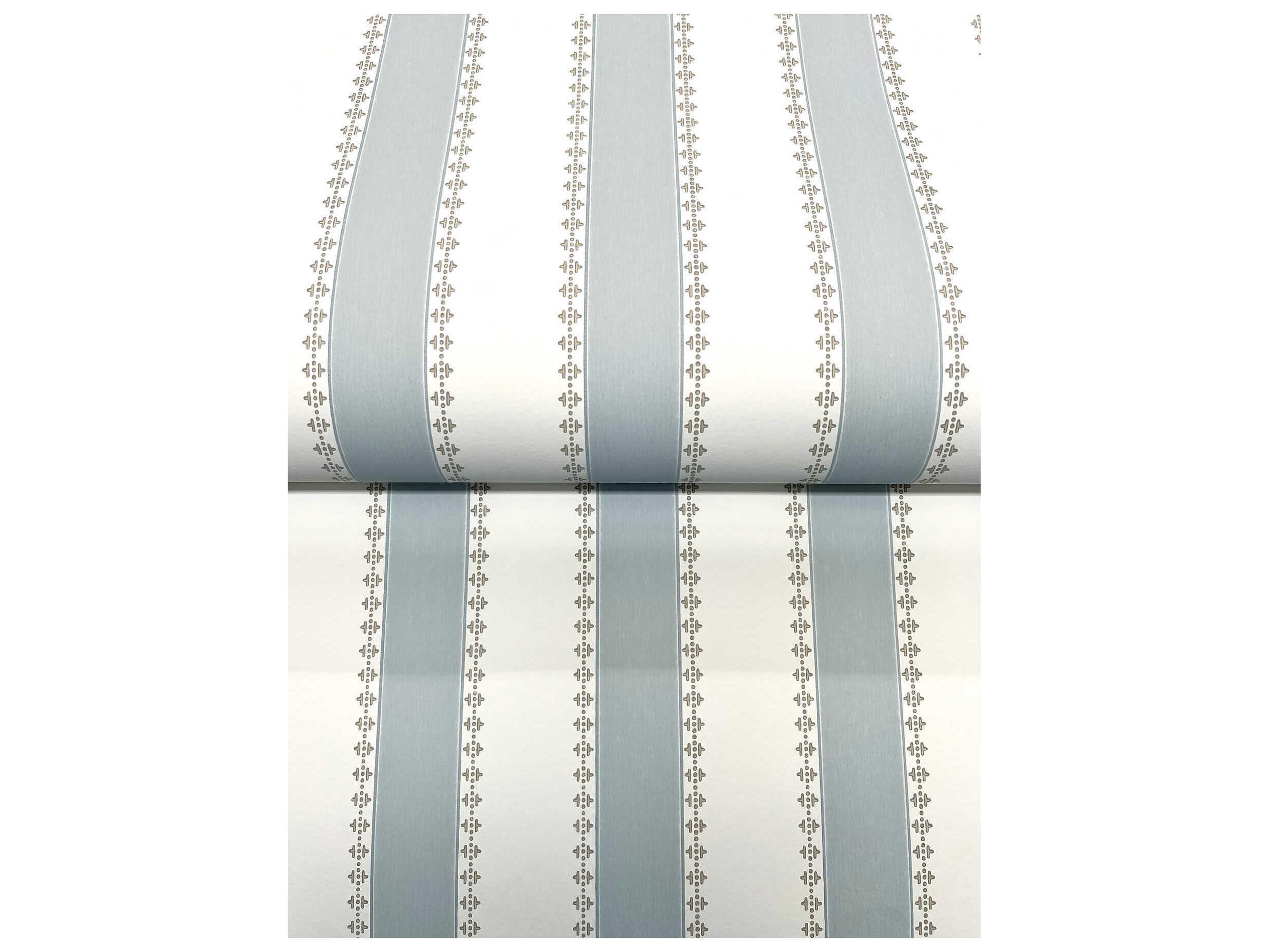 York Wallcoverings Antonina Vella Light Blue Awning Stripe Wallpaper