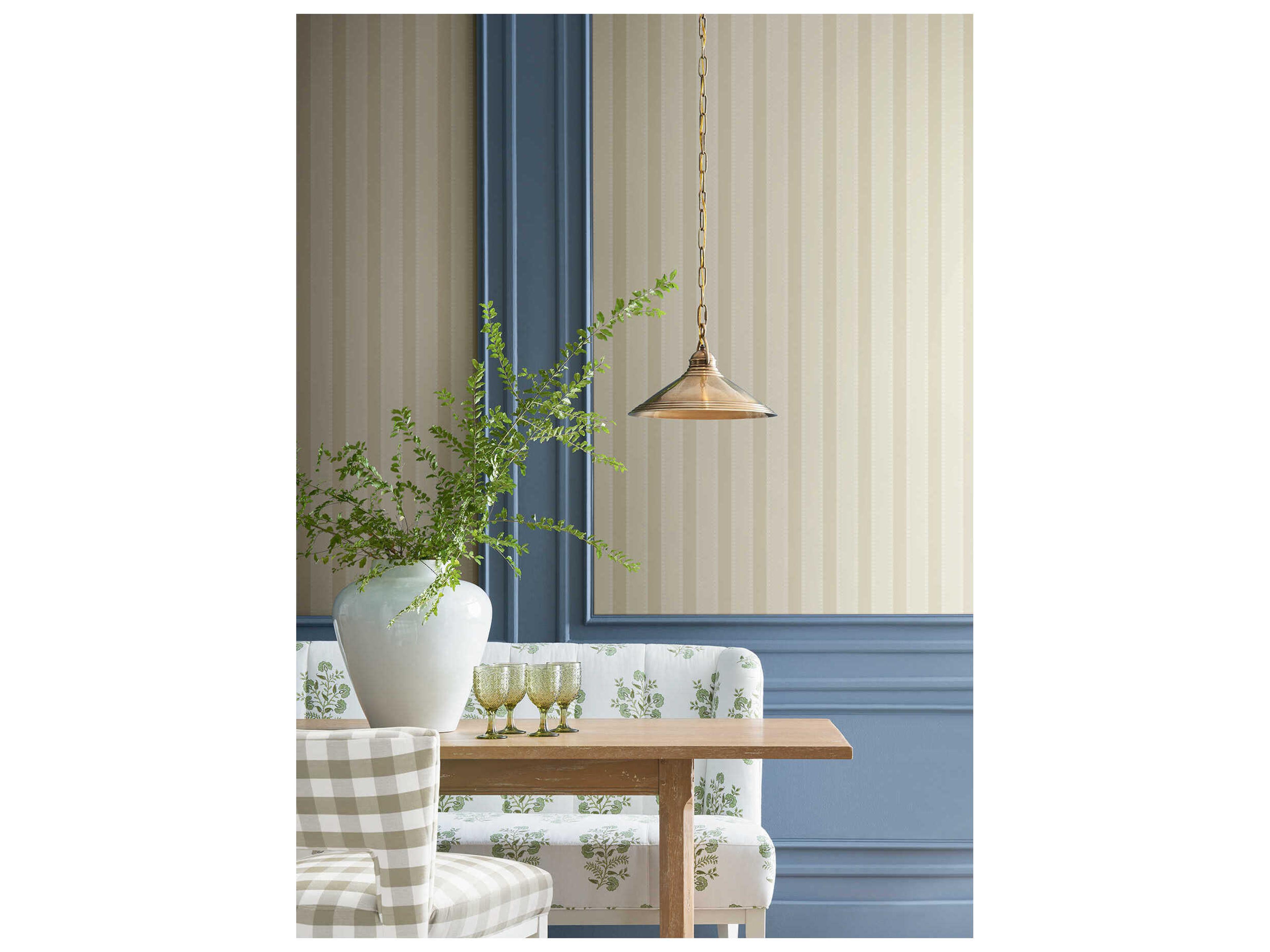 York Wallcoverings Antonina Vella Neutral Awning Stripe Wallpaper