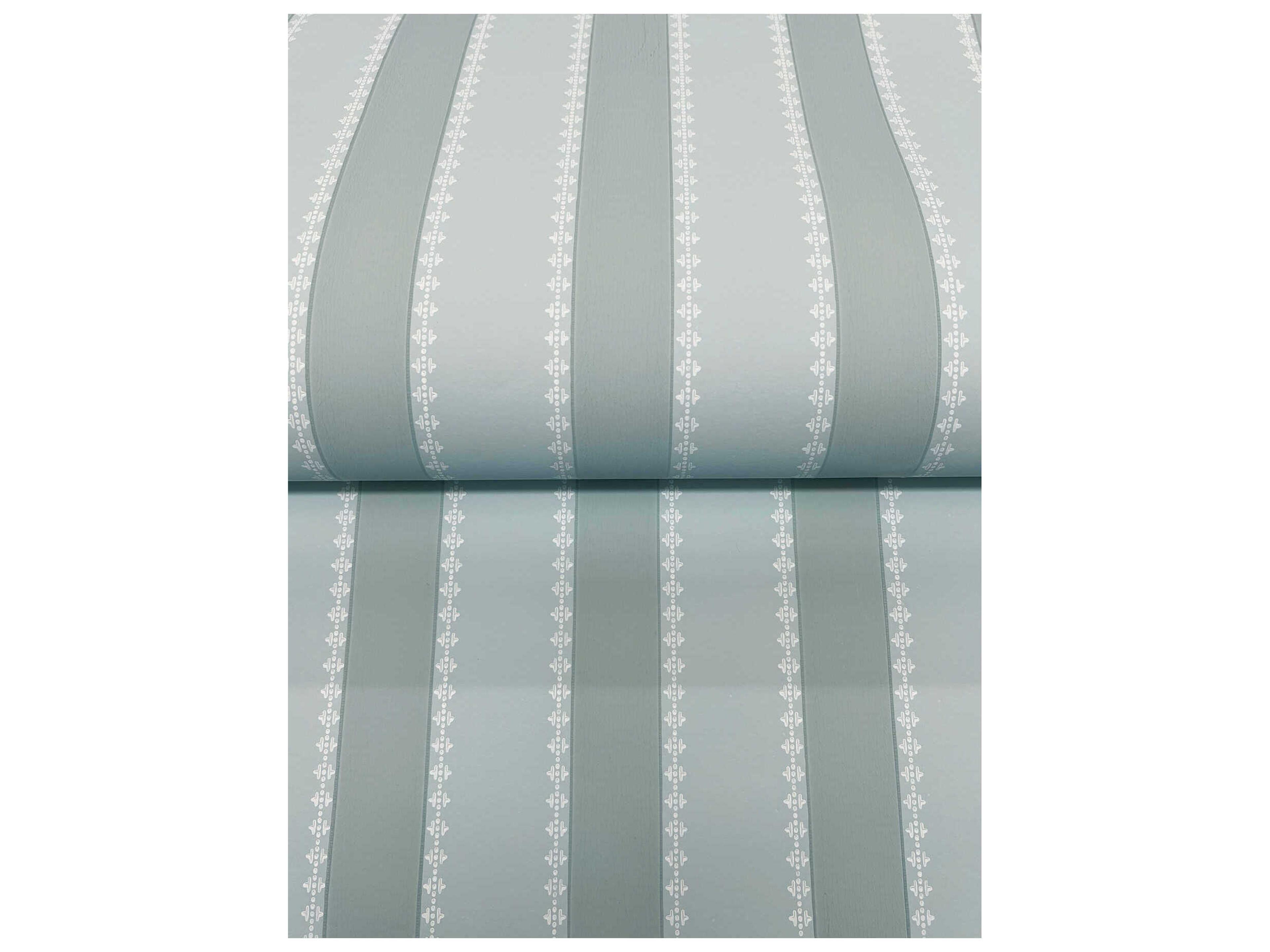 York Wallcoverings Antonina Vella Blue Awning Stripe Wallpaper