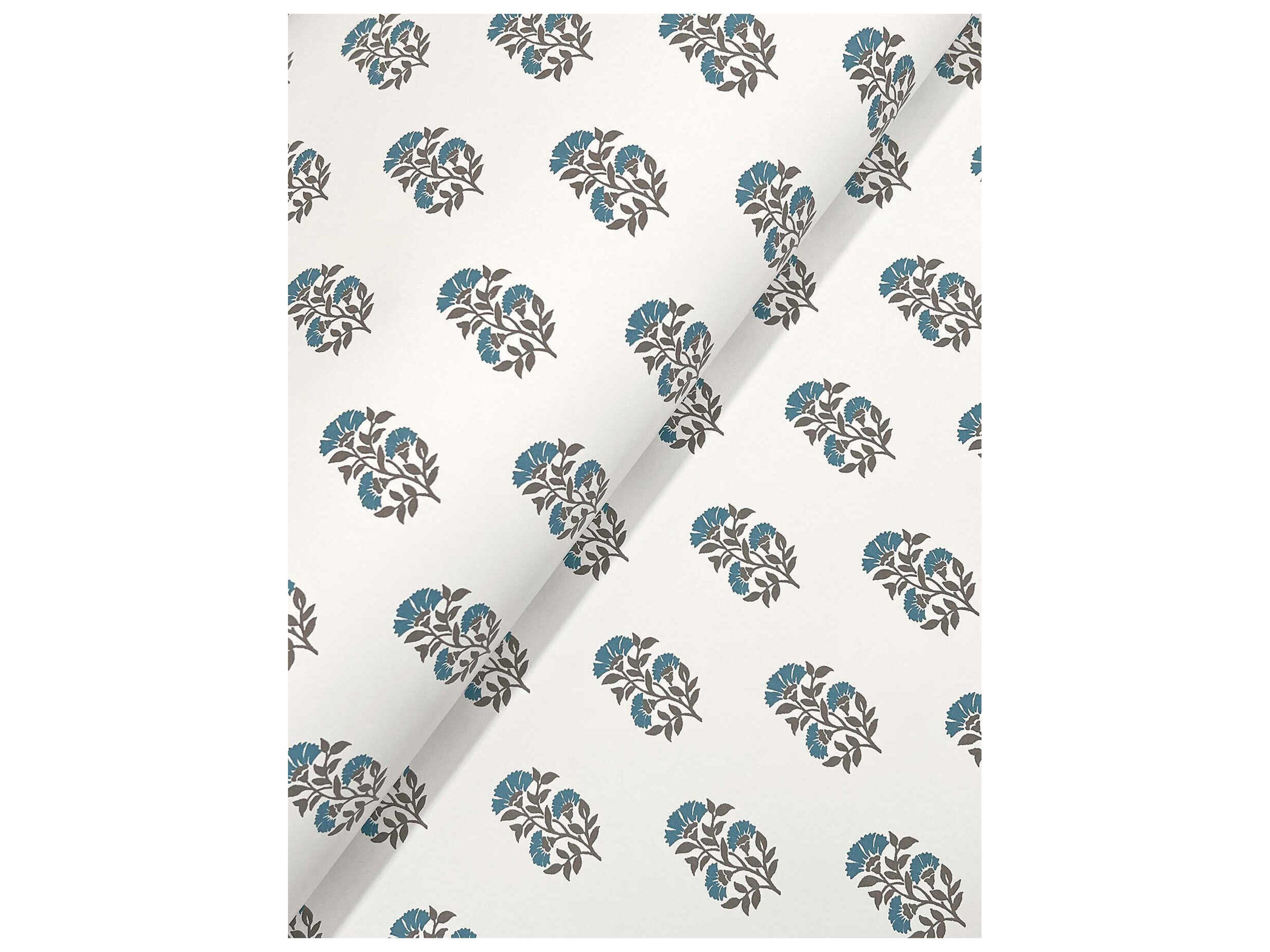 York Wallcoverings Antonina Vella Teal Floral Wallpaper