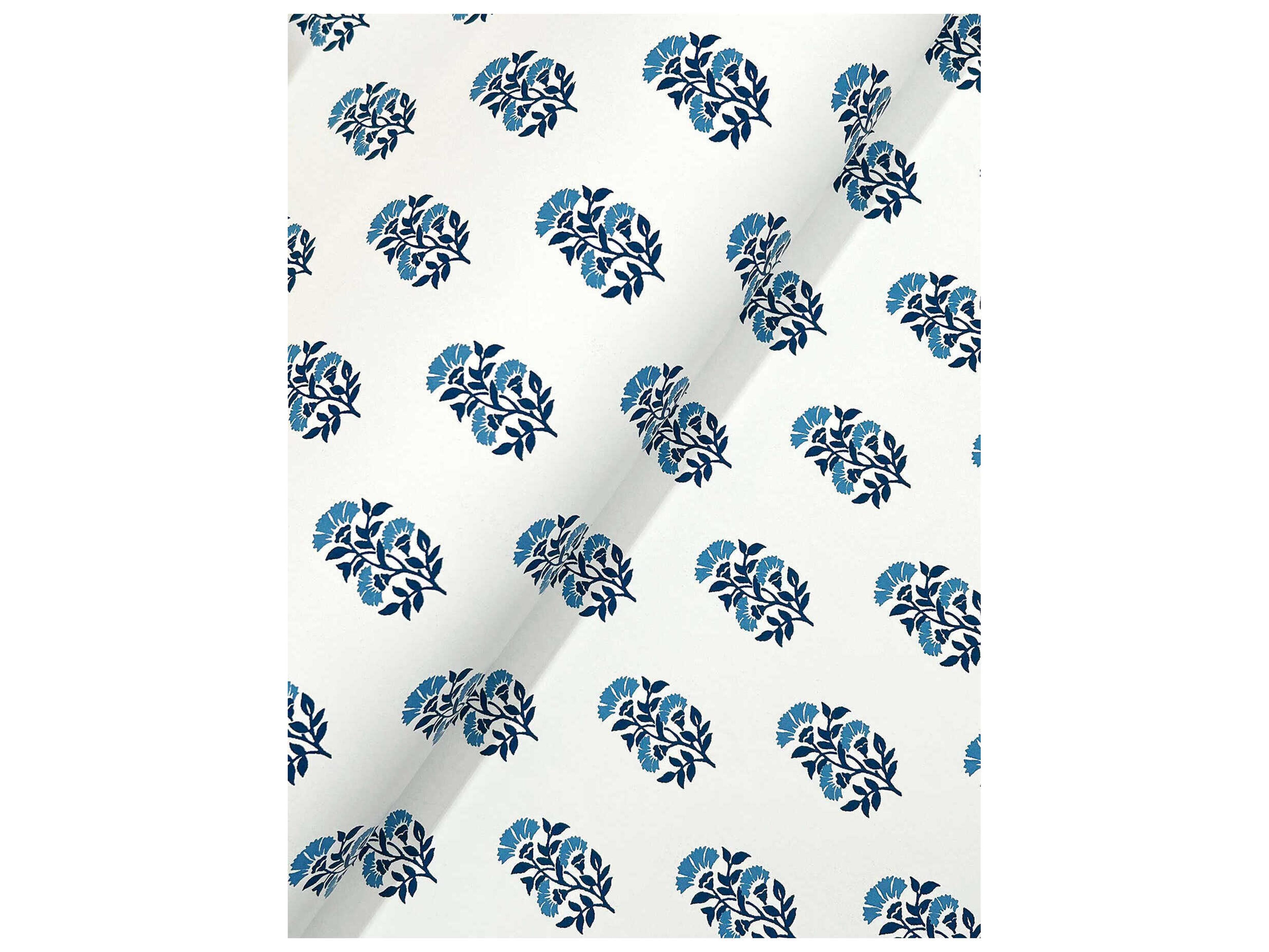 York Wallcoverings Antonina Vella Blue Floral Wallpaper