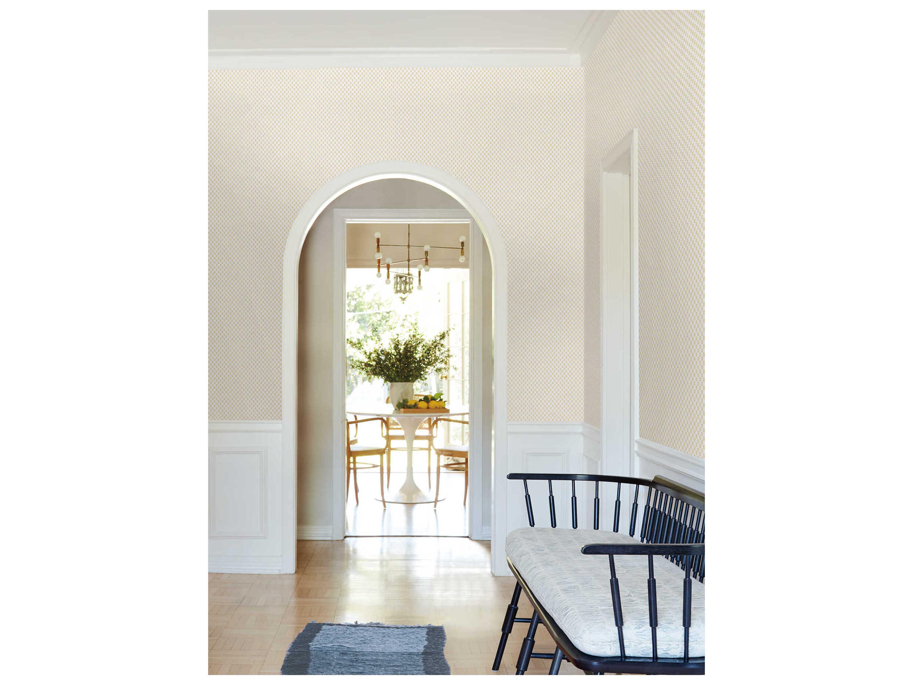 York Wallcoverings Antonina Vella Butter Floral Stamp Wallpaper