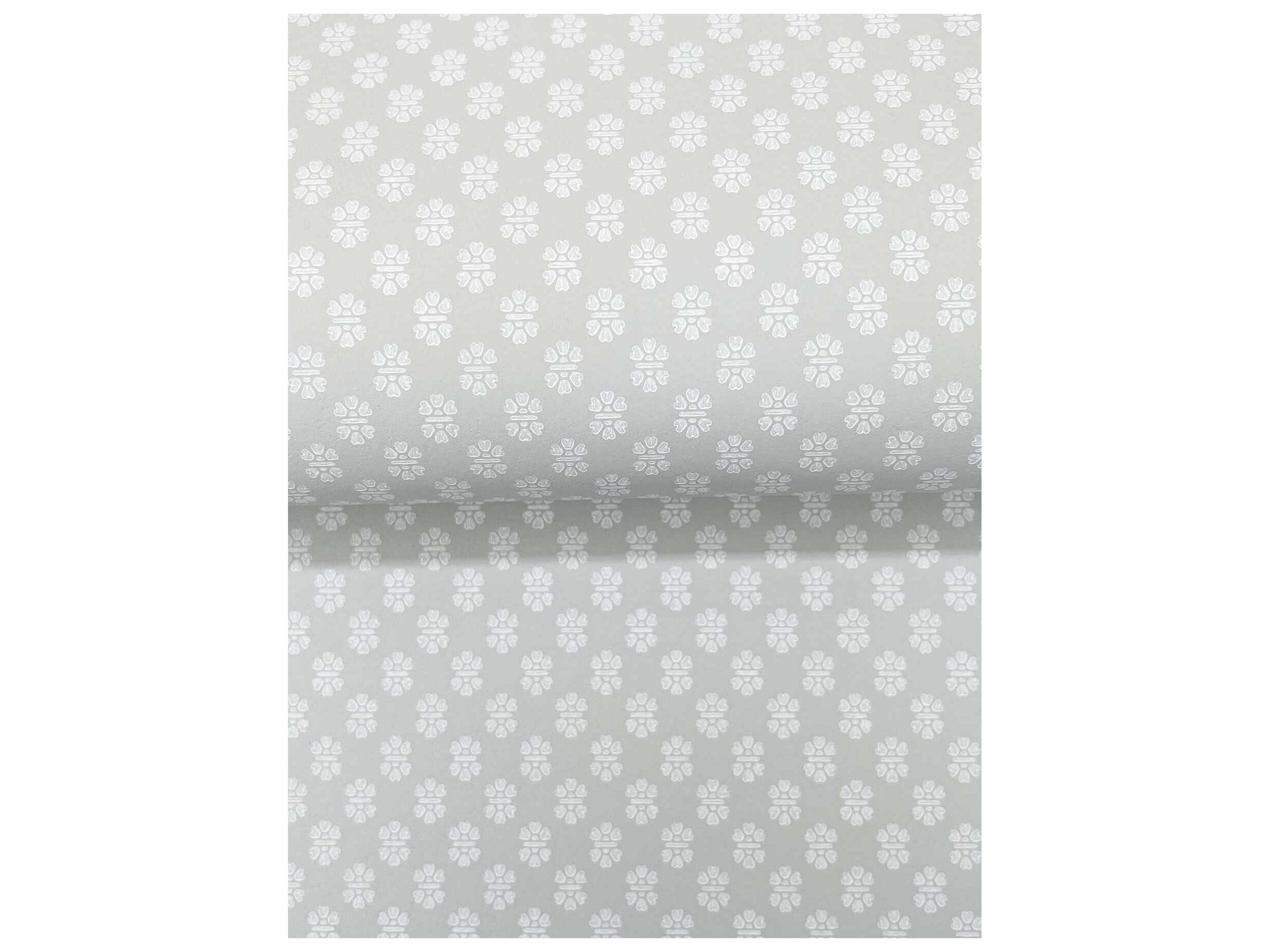 York Wallcoverings Antonina Vella Grey Floral Stamp Wallpaper