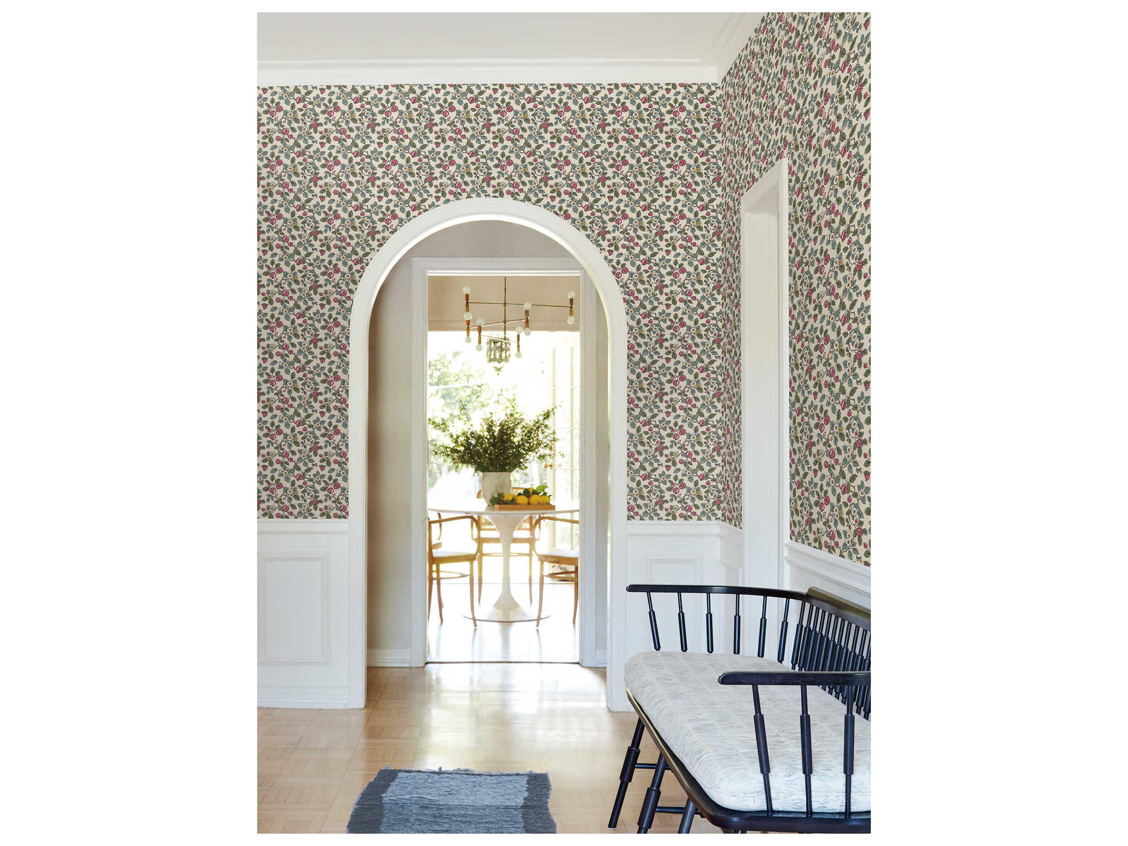 York Wallcoverings Antonina Vella Merlot Berry Vines Wallpaper