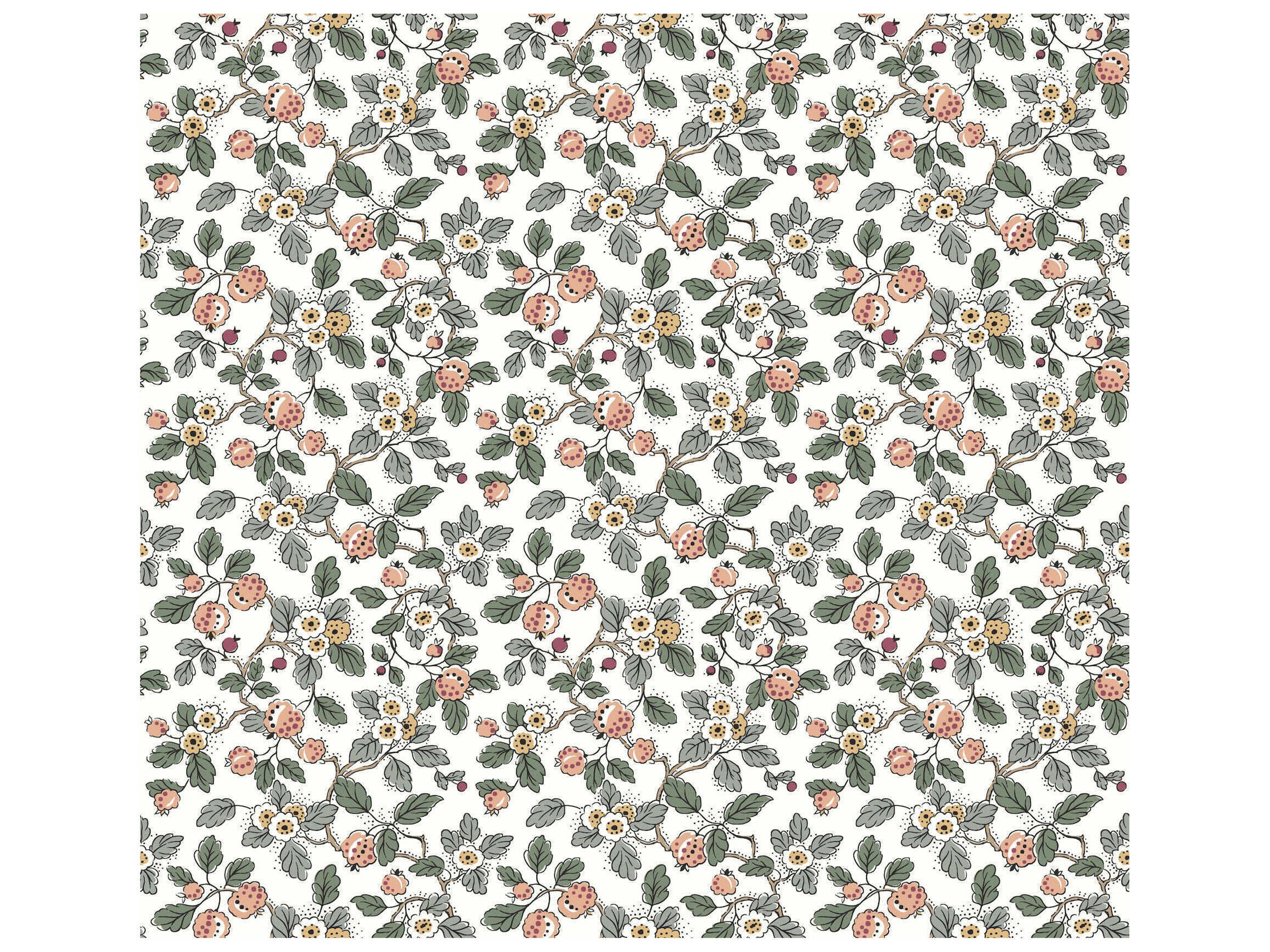 Antonina Vella Blush Berry Vines Wallpaper