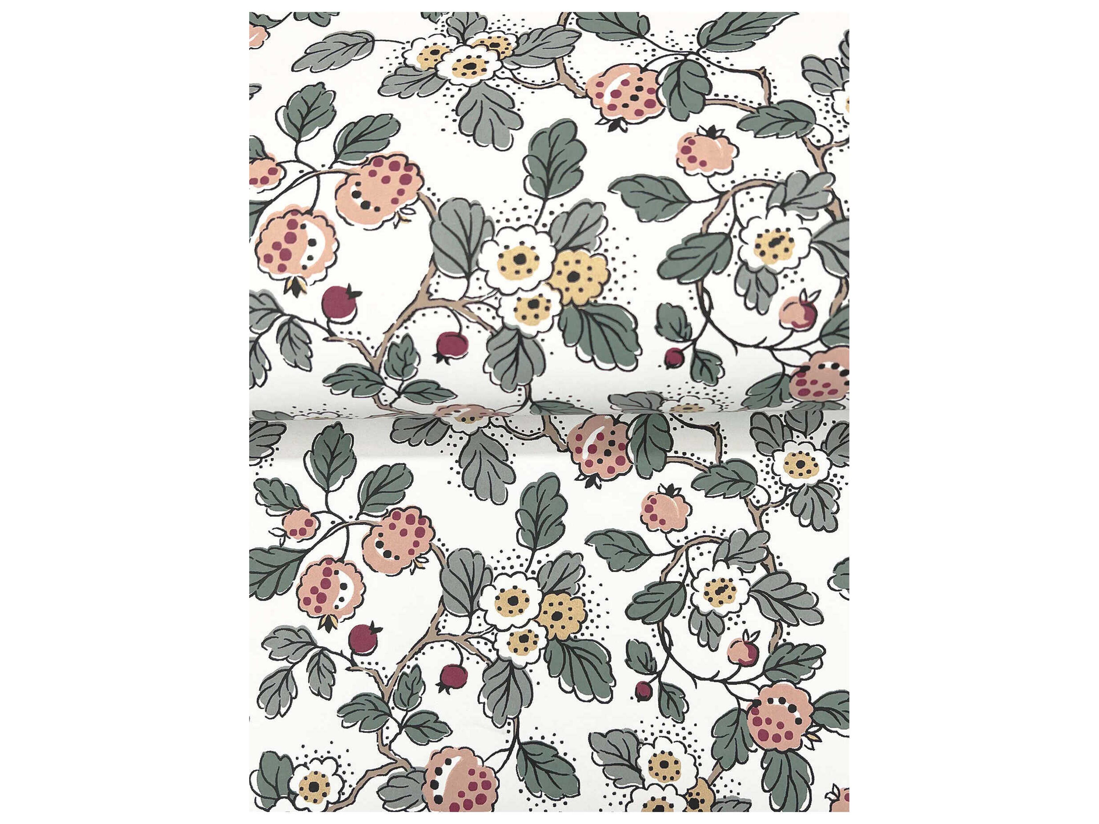 York Wallcoverings Antonina Vella Blush Berry Vines Wallpaper