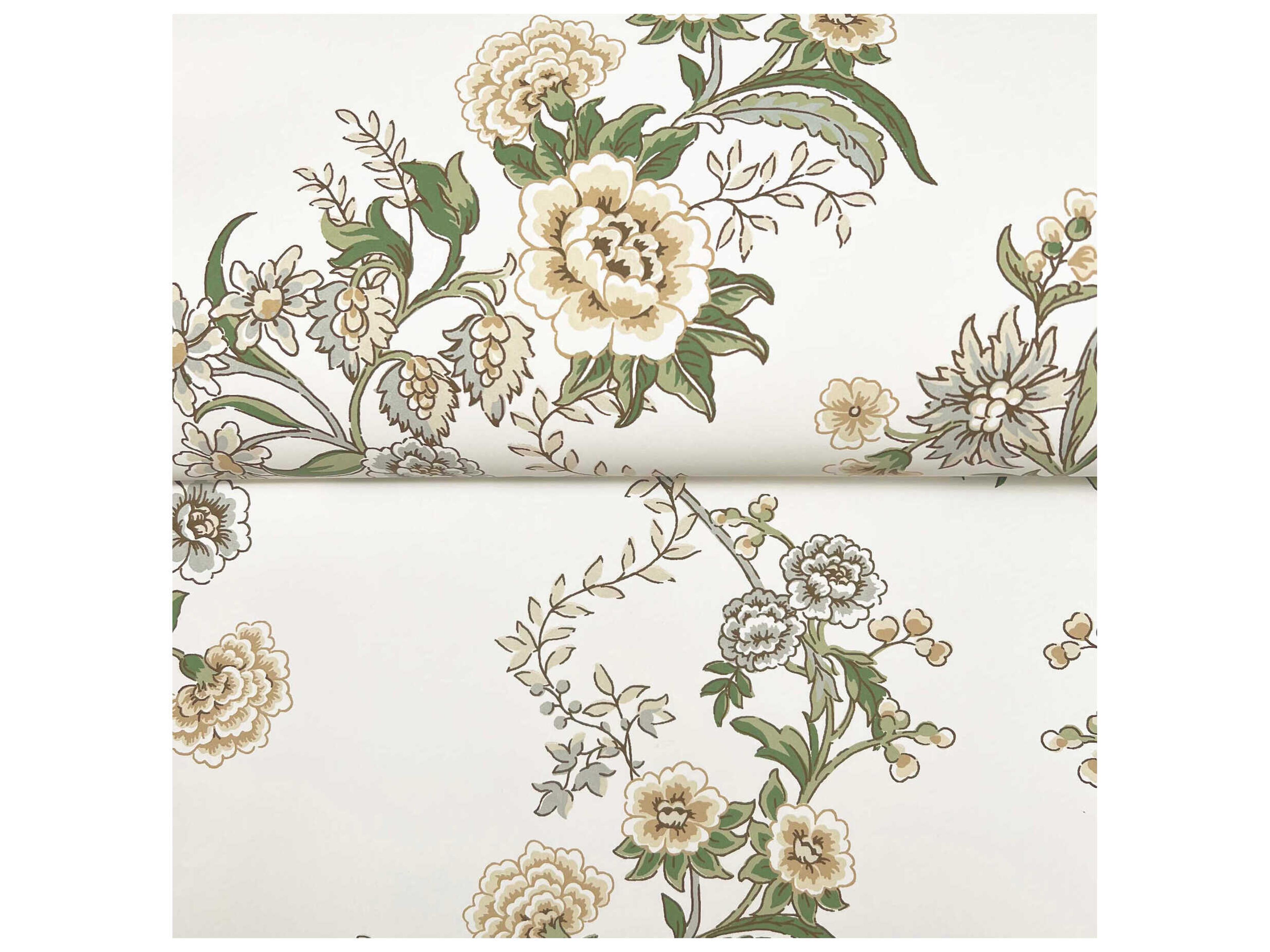 York Wallcoverings Antonina Vella Butter Floral Trail Wallpaper