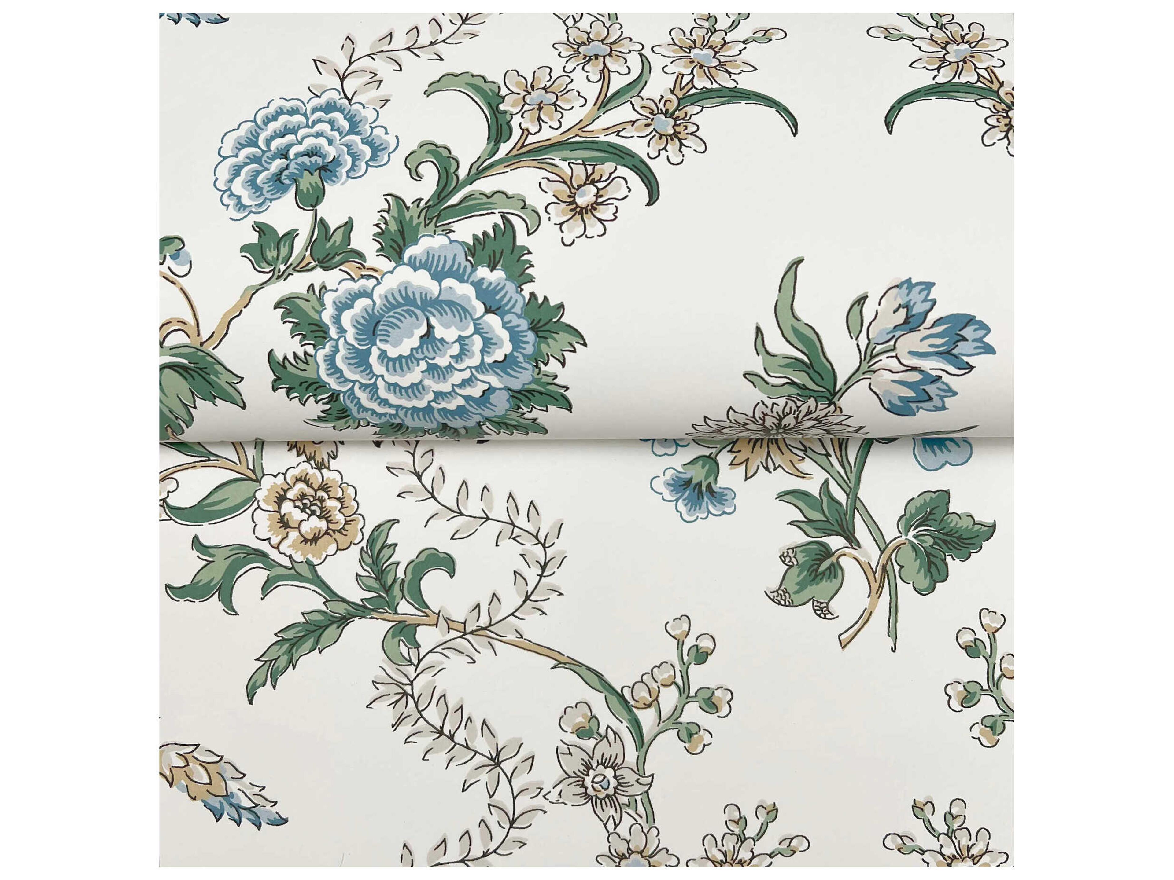 York Wallcoverings Antonina Vella Sapphire Floral Trail Wallpaper