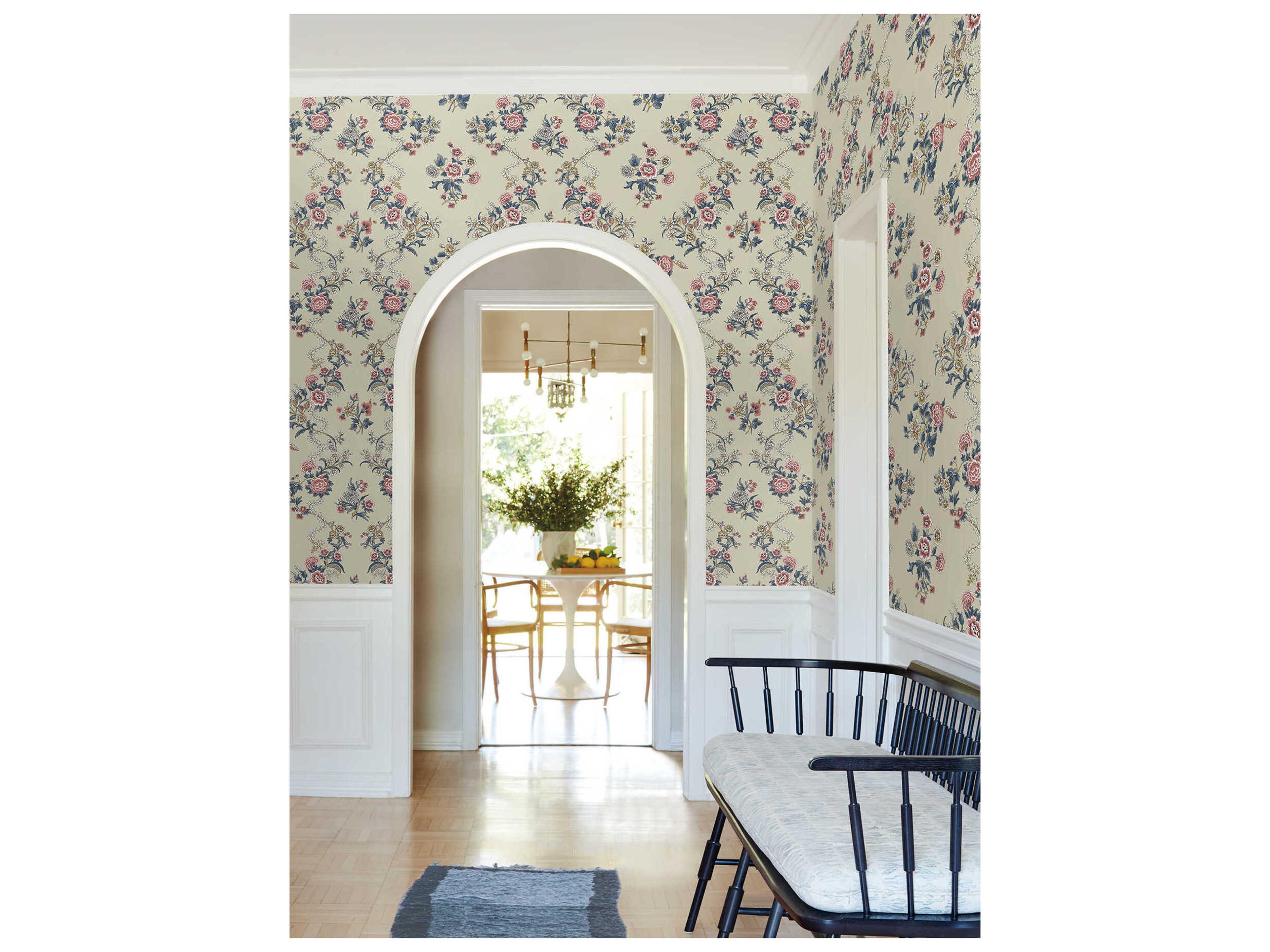 York Wallcoverings Antonina Vella Rose Floral Trail Wallpaper