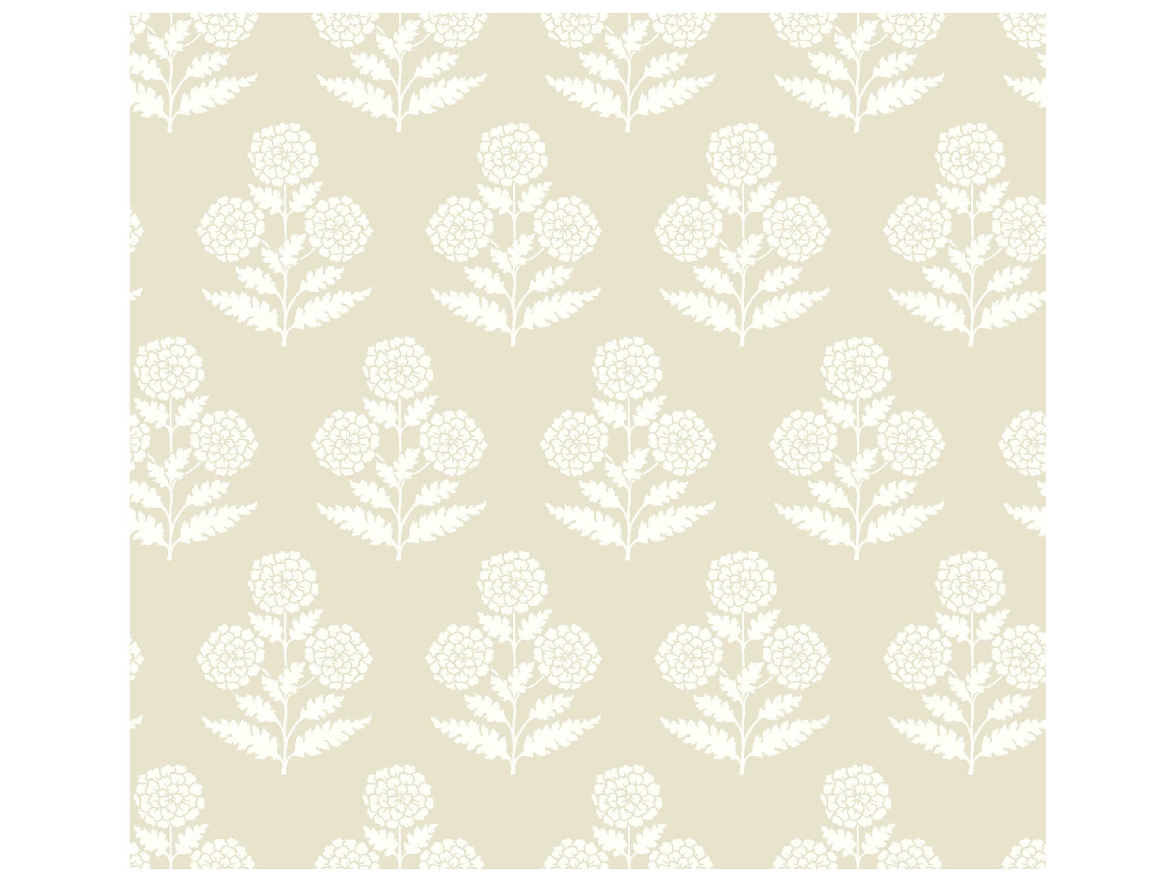 Antonina Vella Beige Marigolds Wallpaper