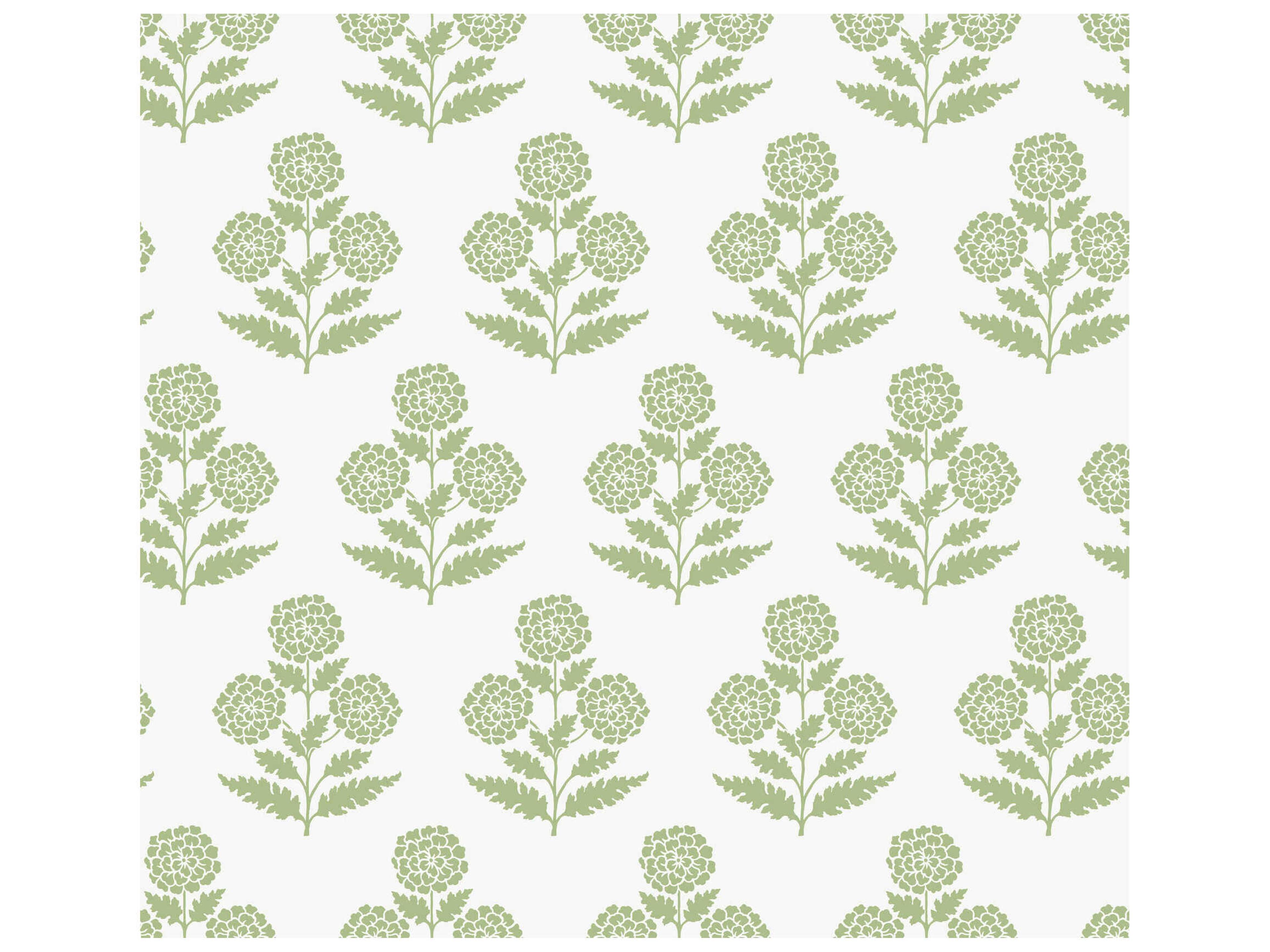 Antonina Vella Green Marigolds Wallpaper