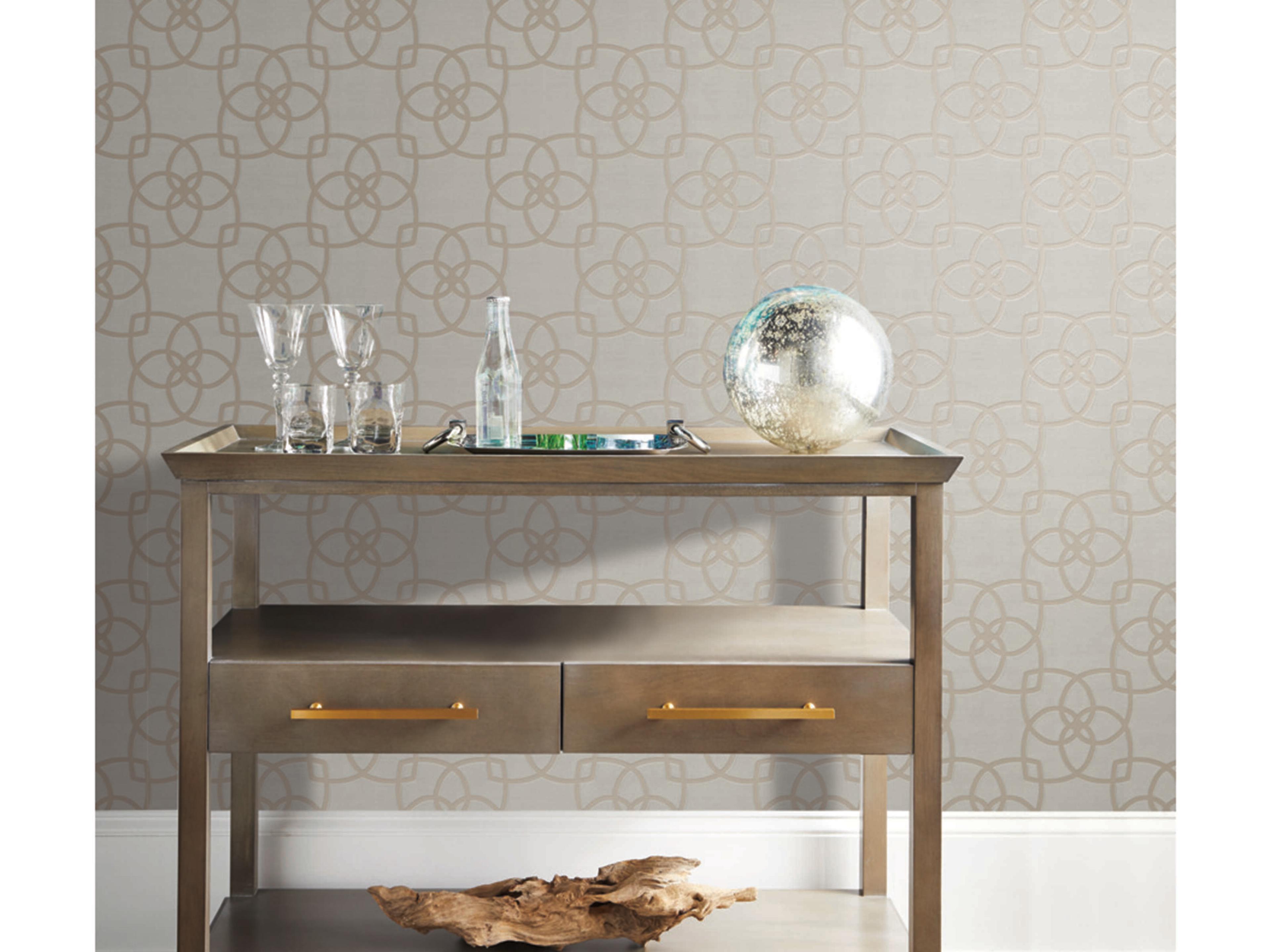 York Wallcoverings Antonina Vella Dazzling Dimensions Volume II Light Grey Light Brown Serendipity Wallpaper