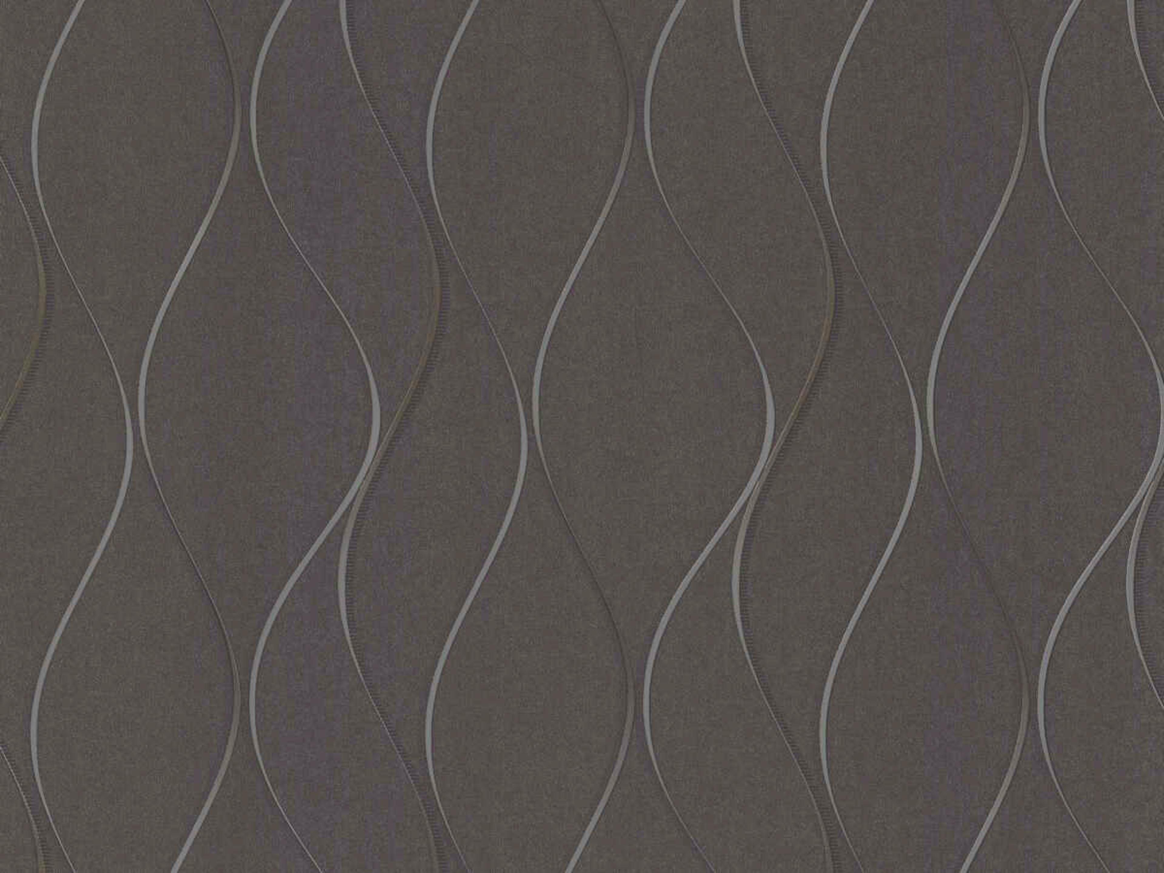 York Wallcoverings Antonina Vella Dazzling Dimensions Volume II Grey Wavy Stripe Wallpaper