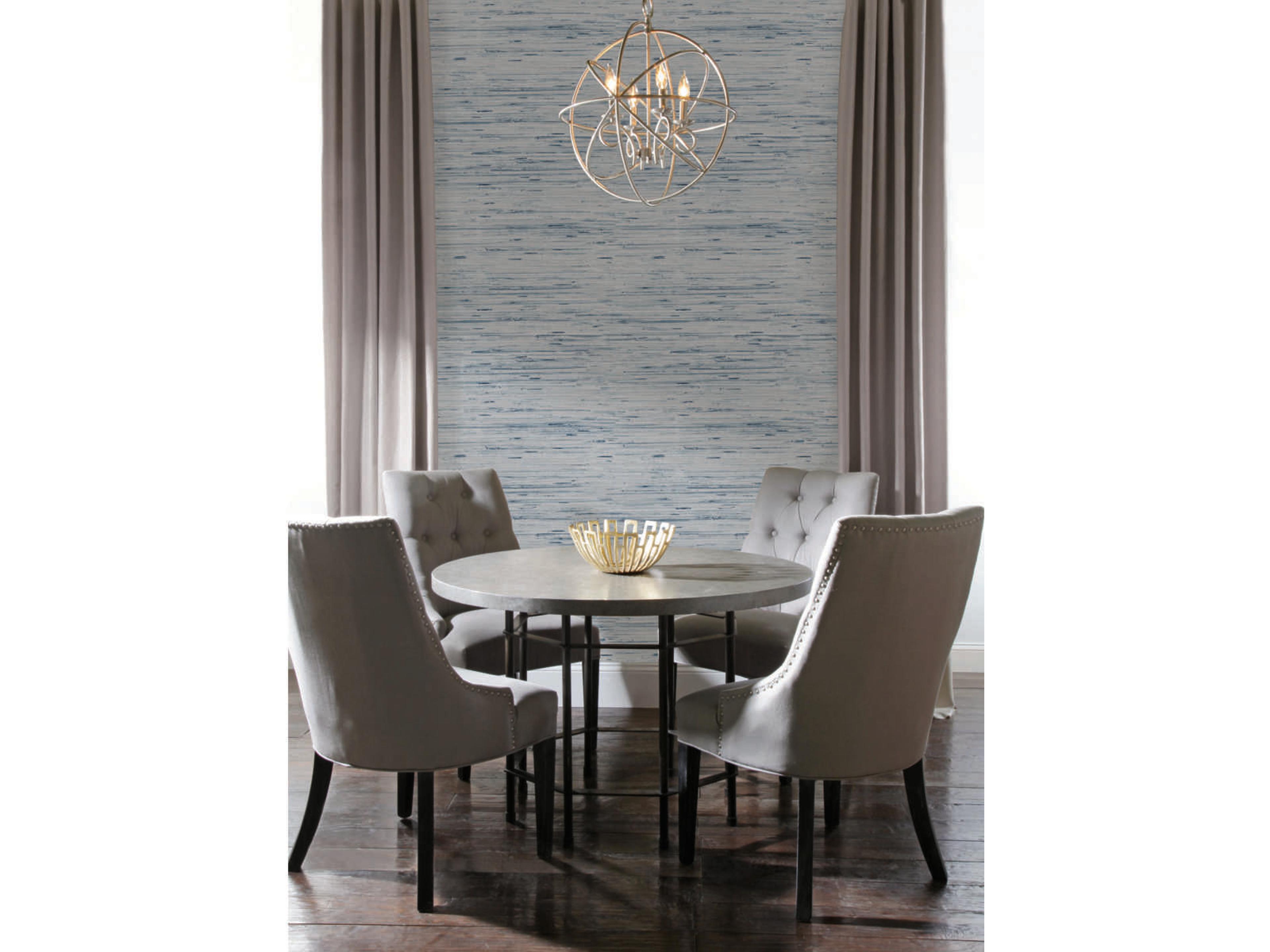 York Wallcoverings Grasscloth Resource Library Light Gray / Blue Lustrous Grasscloth Wallpaper 