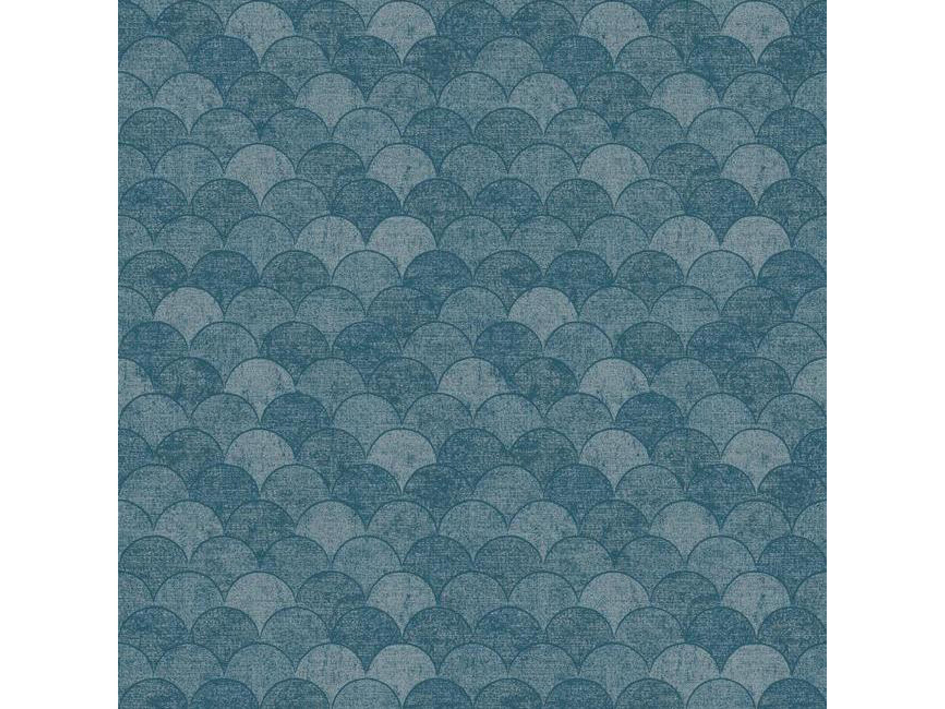 York Wallcoverings Antonina Vella Natural Opalescence Blue Mermaid Scales Wallpaper