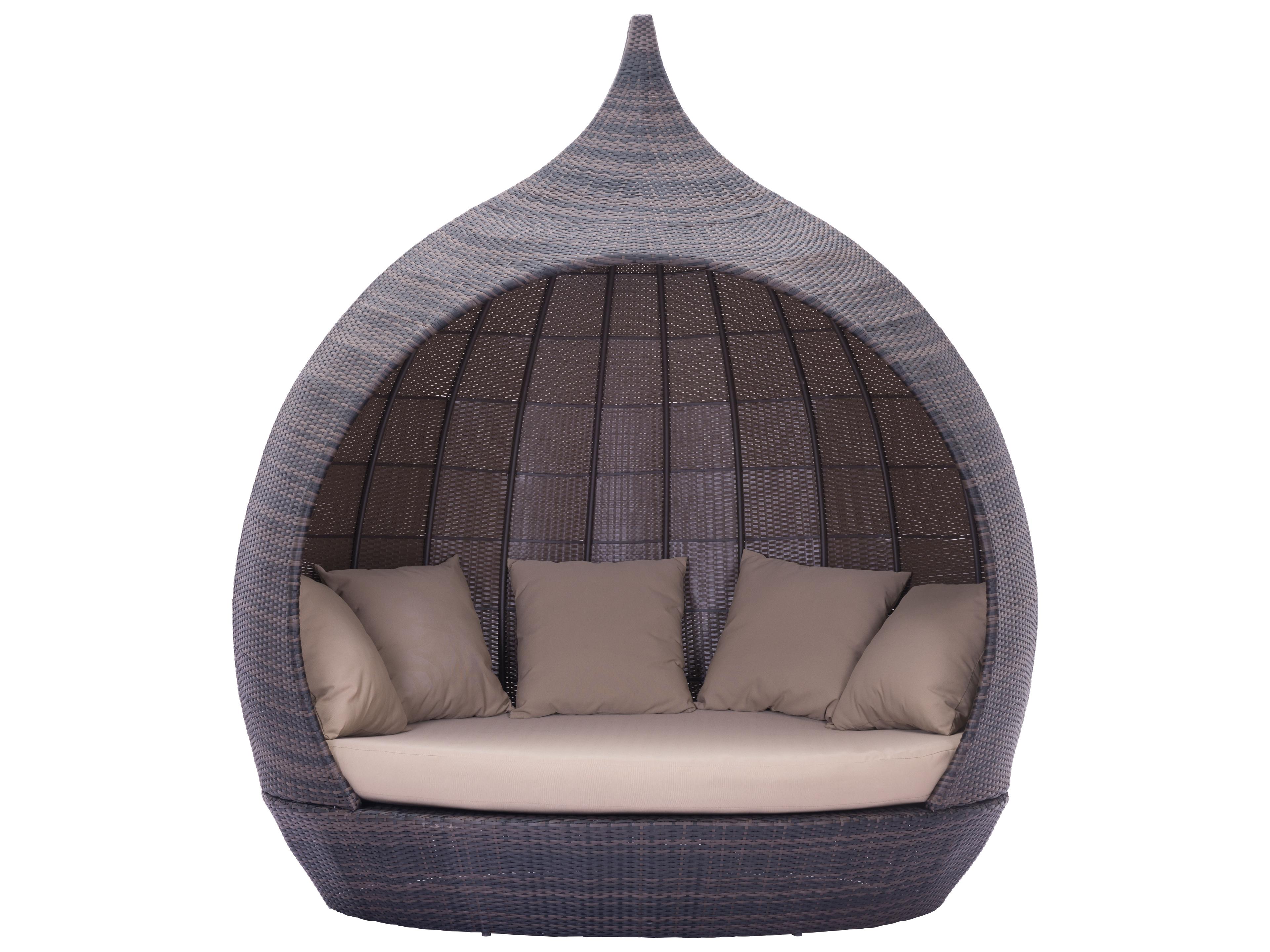 Zuo Outdoor Martinique Beach Aluminum Polyurethane Weave Day Bed in Brown & Beige