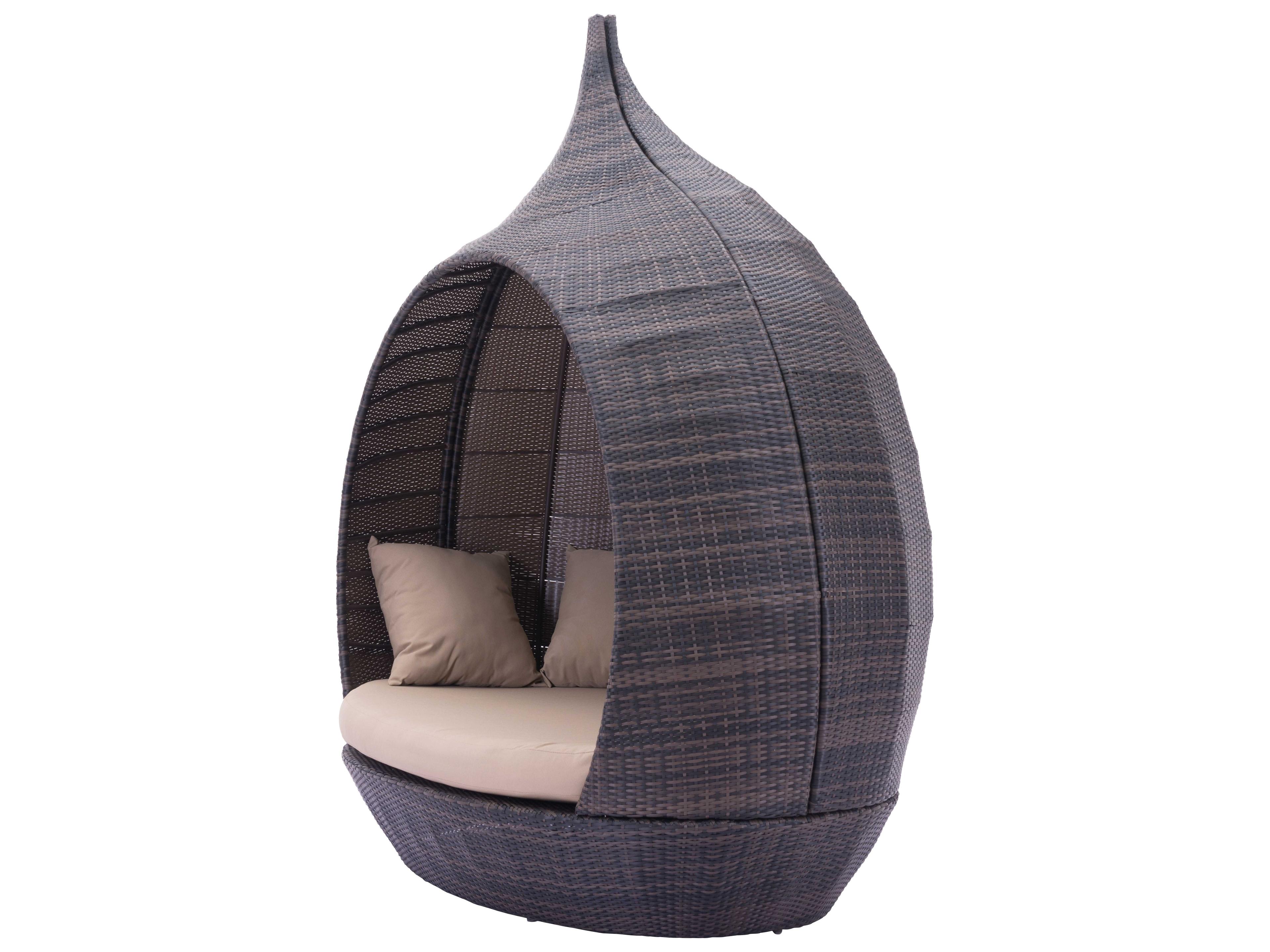 Zuo Outdoor Martinique Beach Aluminum Polyurethane Weave Day Bed in Brown & Beige