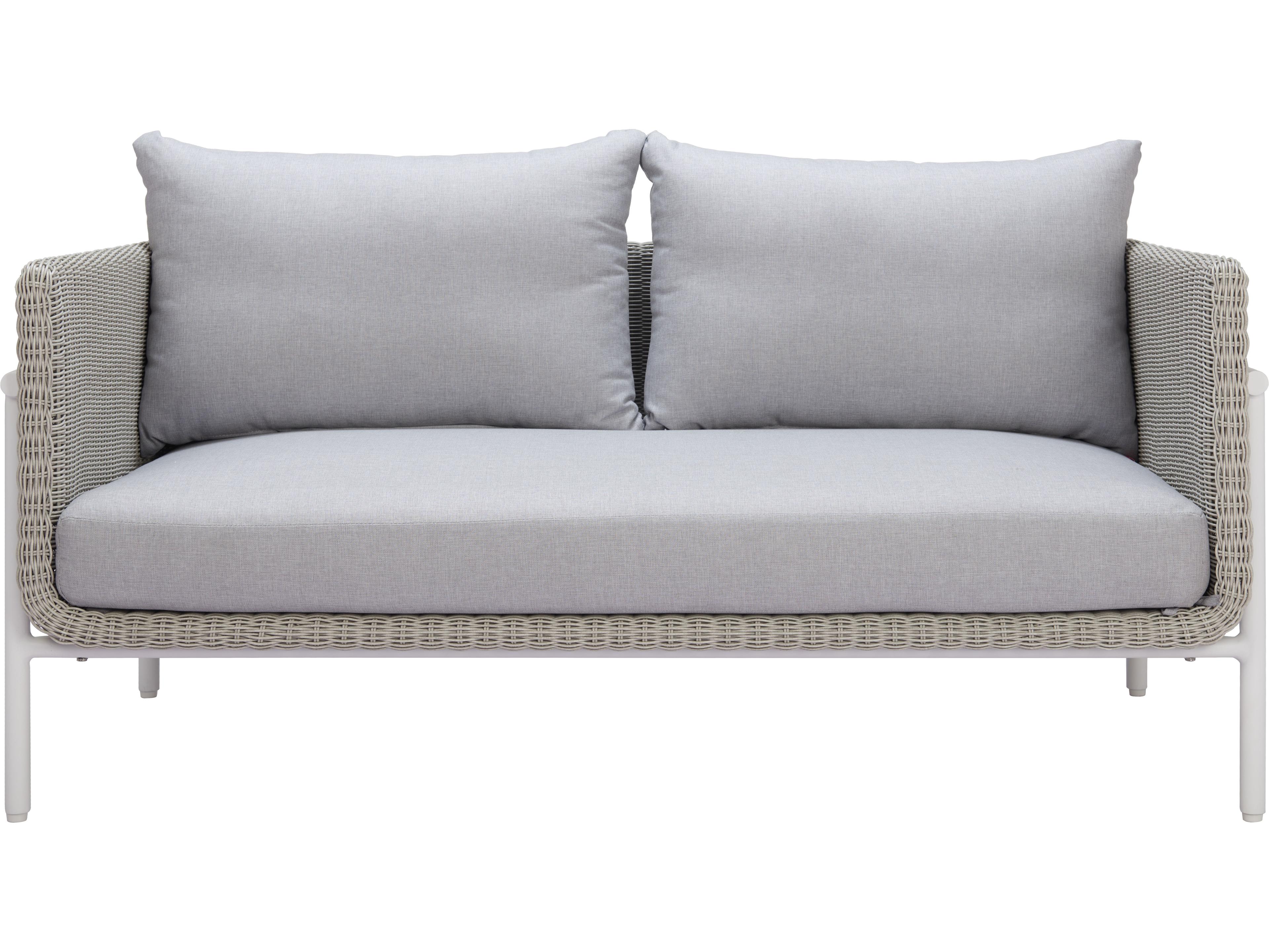 Zuo Outdoor Frais Gray Aluminum Cushion Loveseat