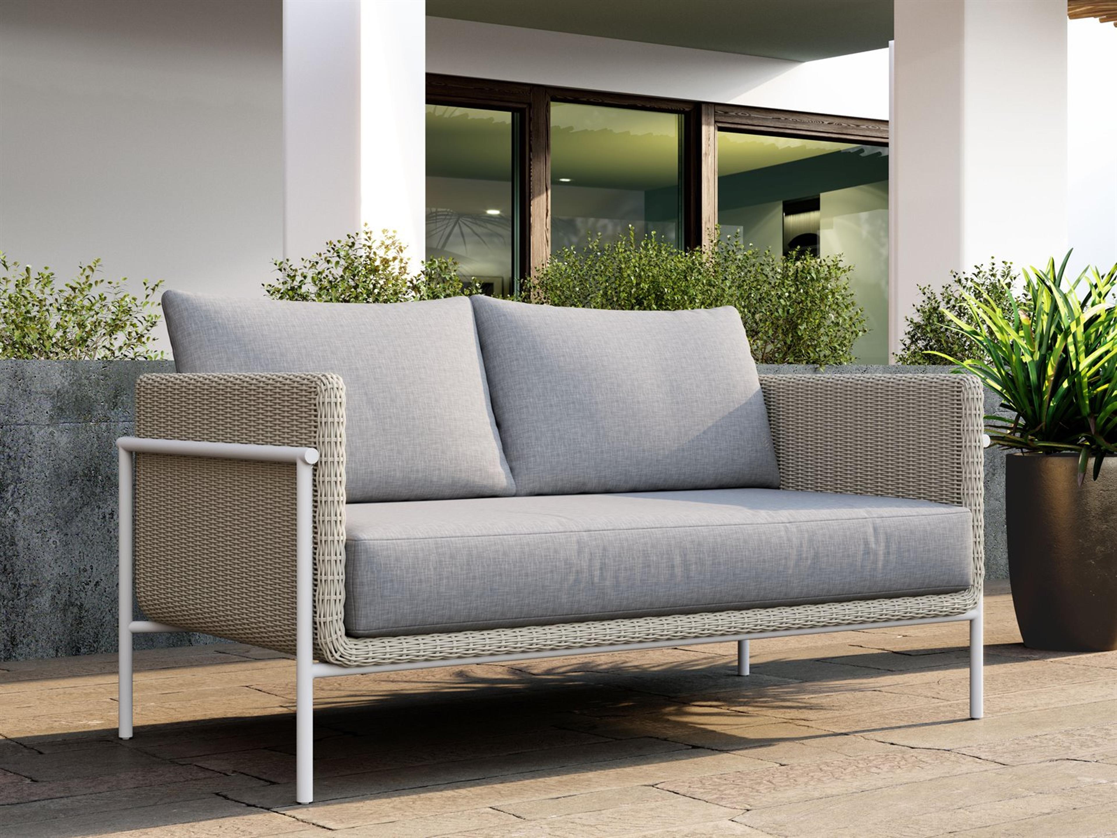 Zuo Outdoor Frais Gray Aluminum Cushion Loveseat