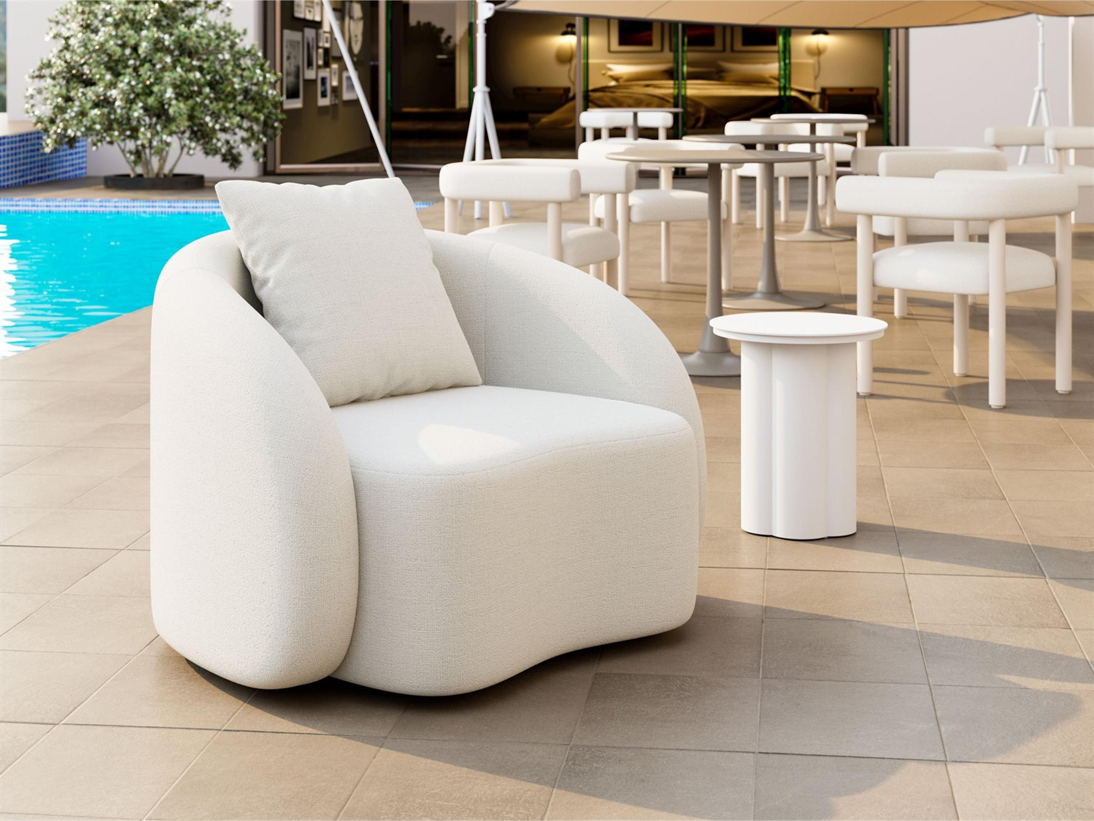 Zuo Outdoor Sunny Isles Beige Aluminum Cushion Lounge Chair