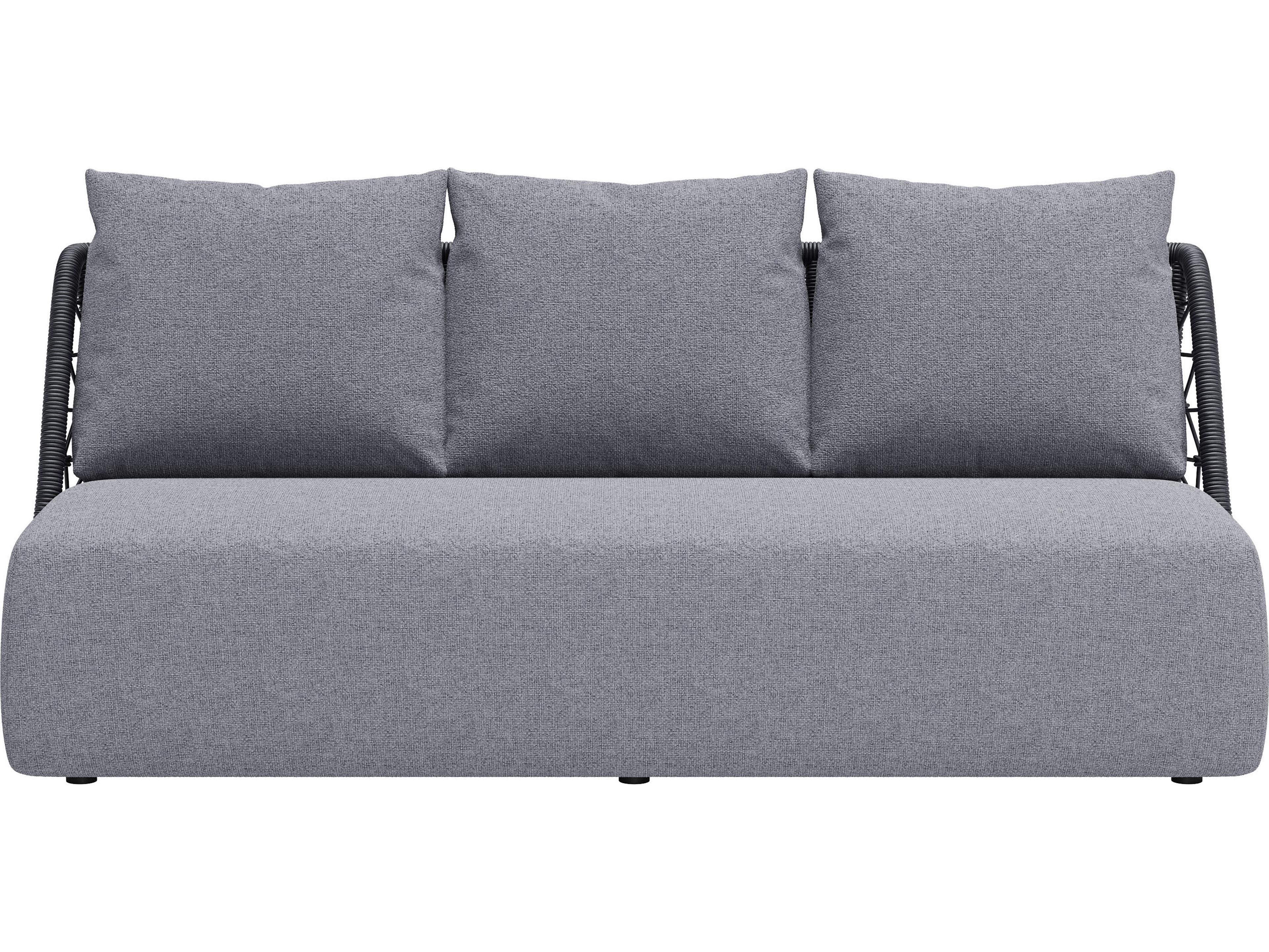 Zuo Outdoor Mekan Gray Aluminum Cushion Sofa