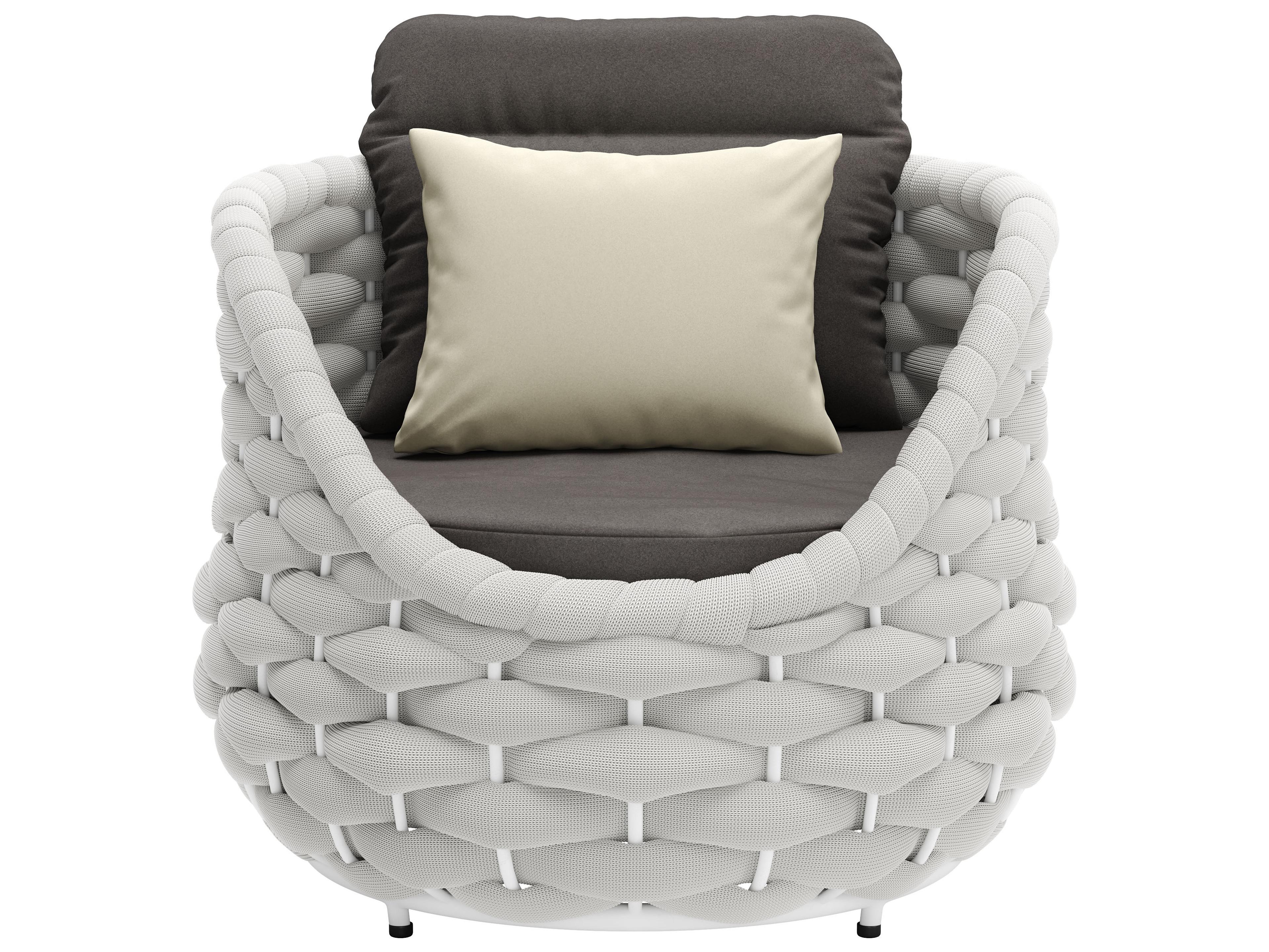 Zuo Outdoor Coral Reef Gray Aluminum Cushion Lounge Chair
