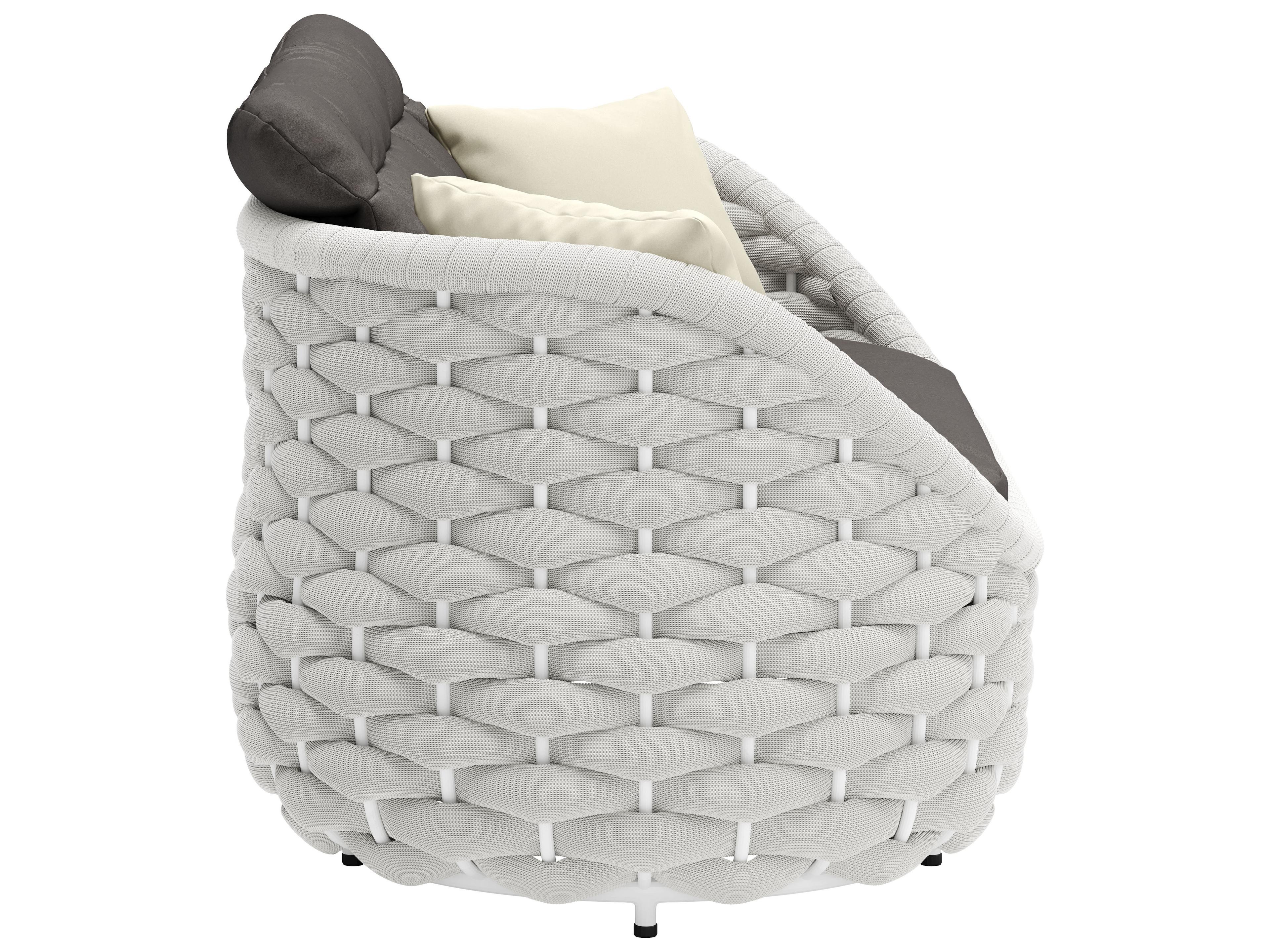 Zuo Outdoor Coral Reef Gray Aluminum Cushion Loveseat