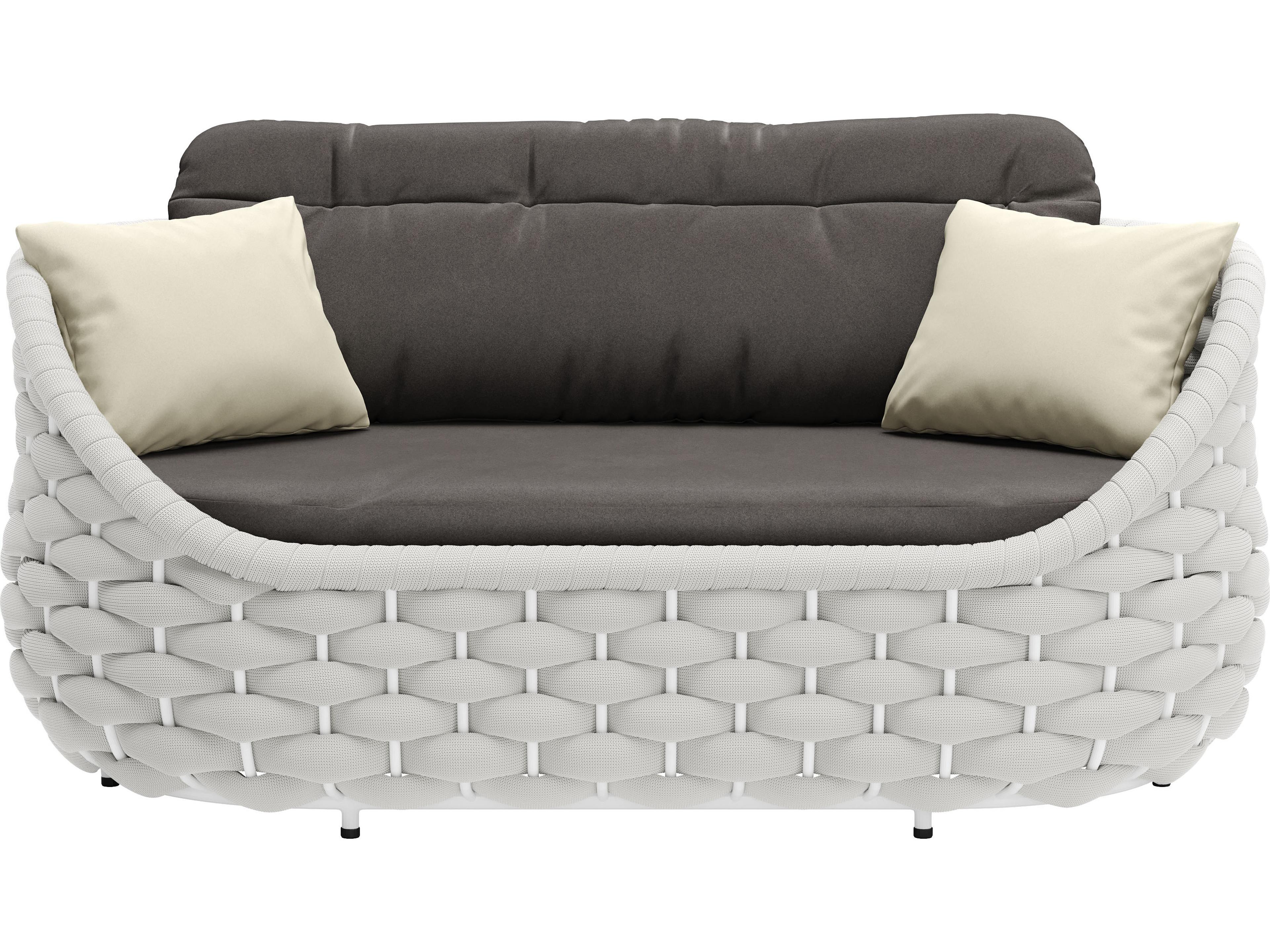 Zuo Outdoor Coral Reef Gray Aluminum Cushion Loveseat