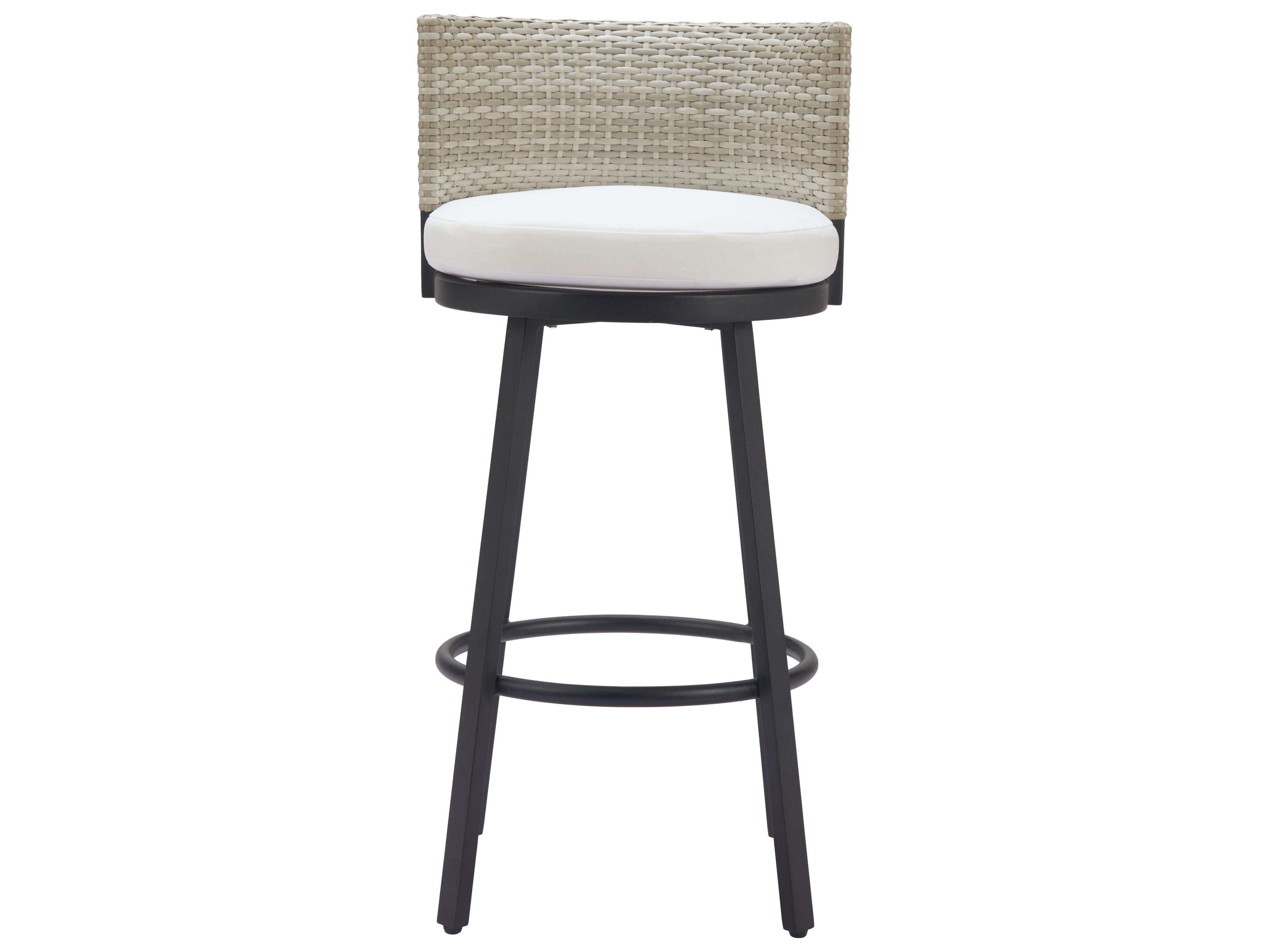 Zuo Outdoor Midnight Wave White Aluminum Cushion Bar Stool