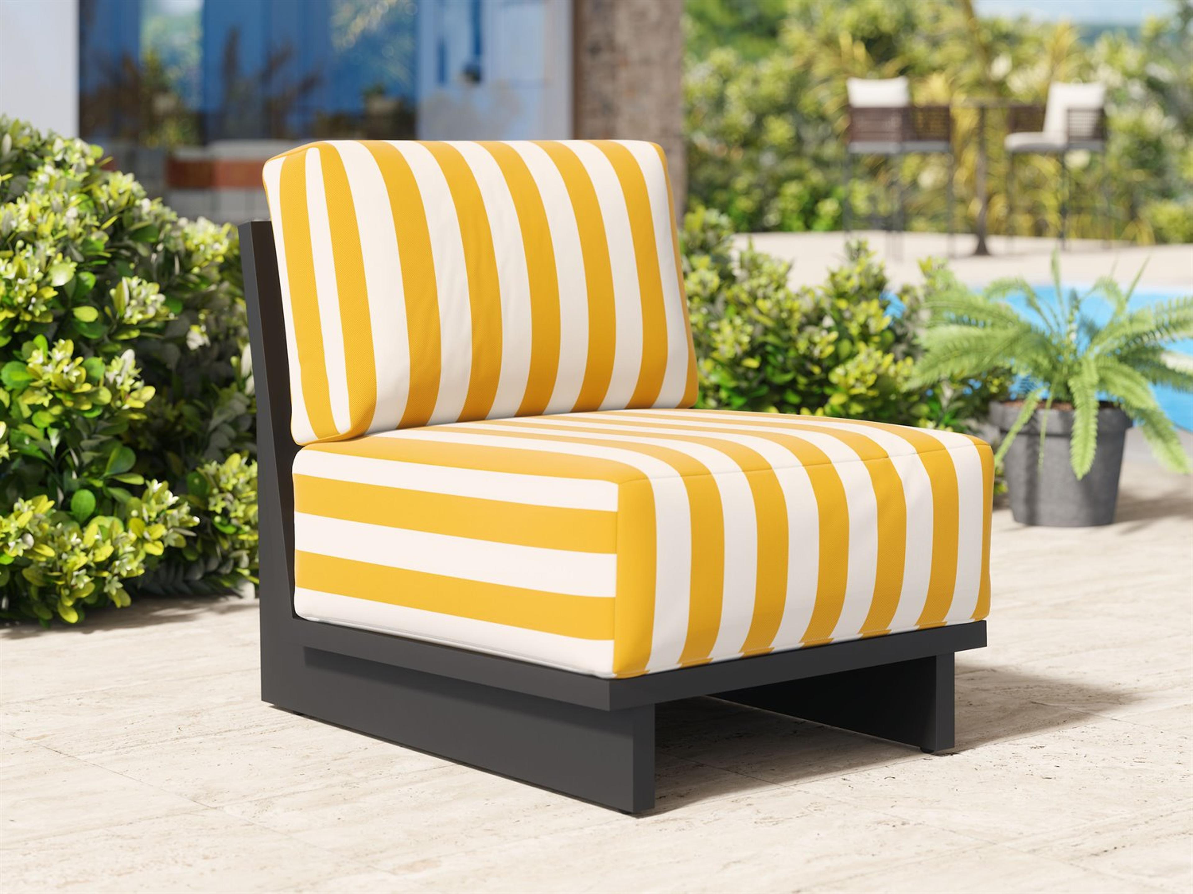 Zuo Outdoor Shoreline Yellow Aluminum Cushion Lounge Chair