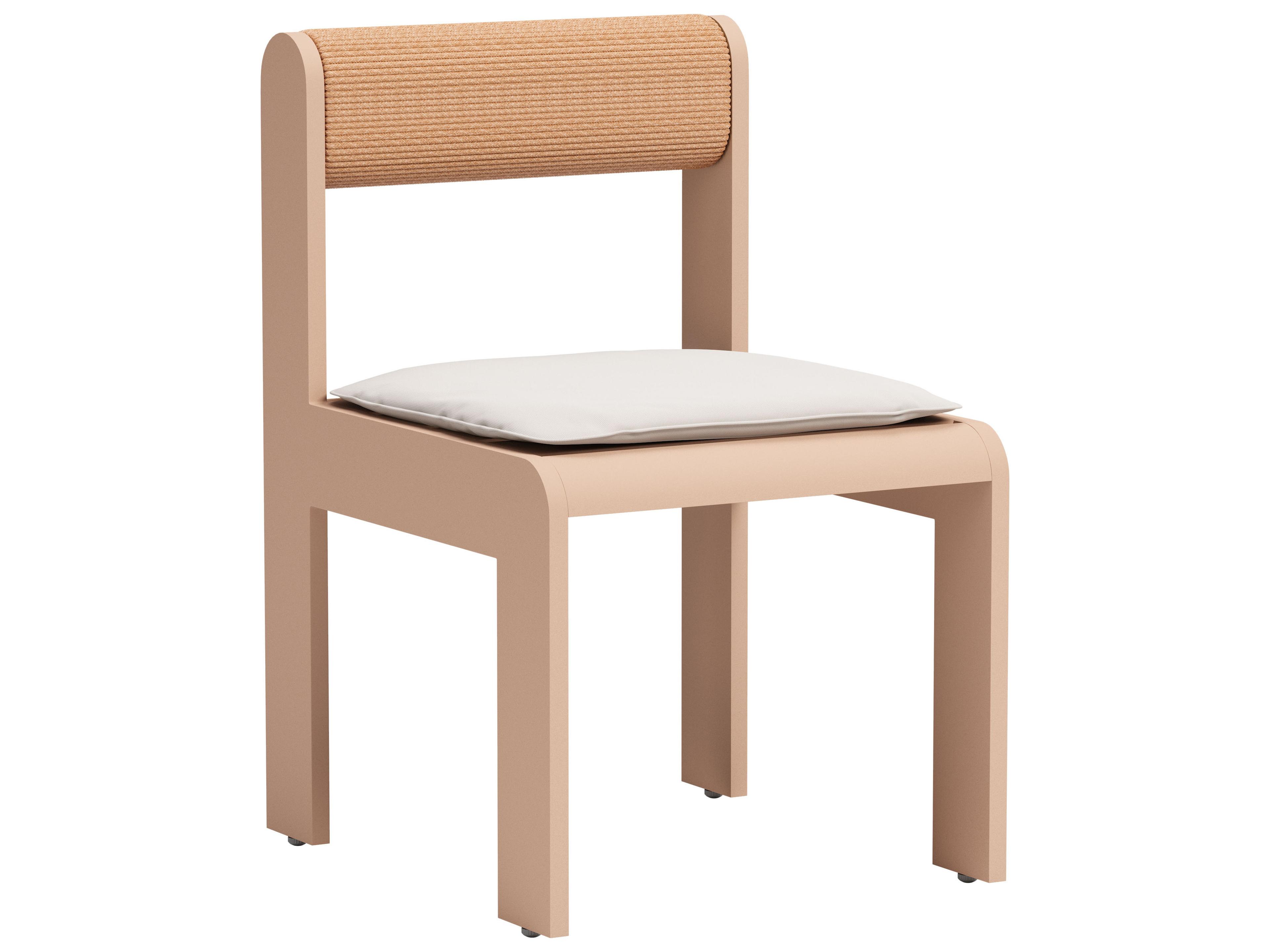 Island White Aluminum Cushion Dining Chair, Set of 2