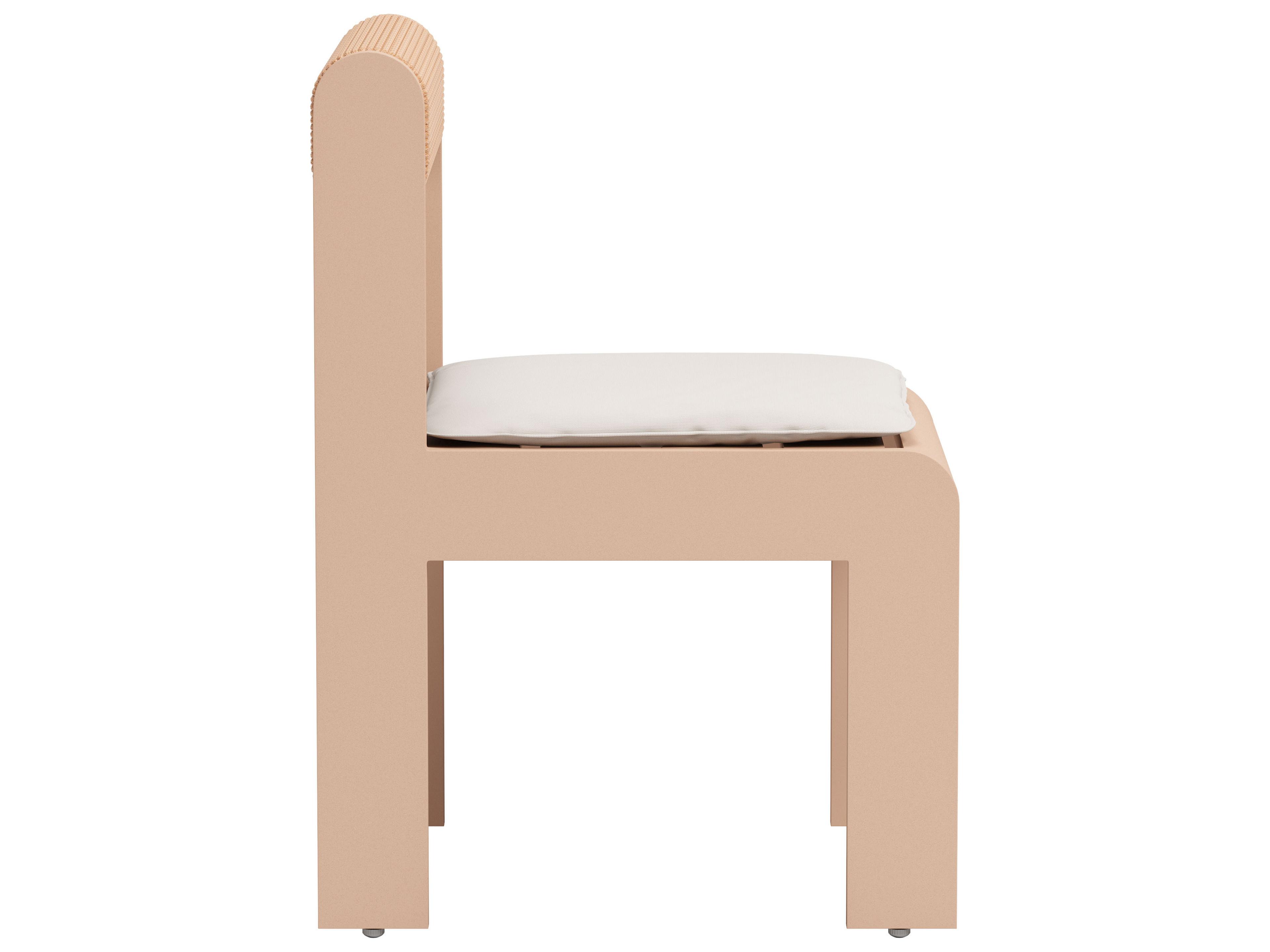 Zuo Outdoor Island White Aluminum Cushion Dining Chair, Set of 2