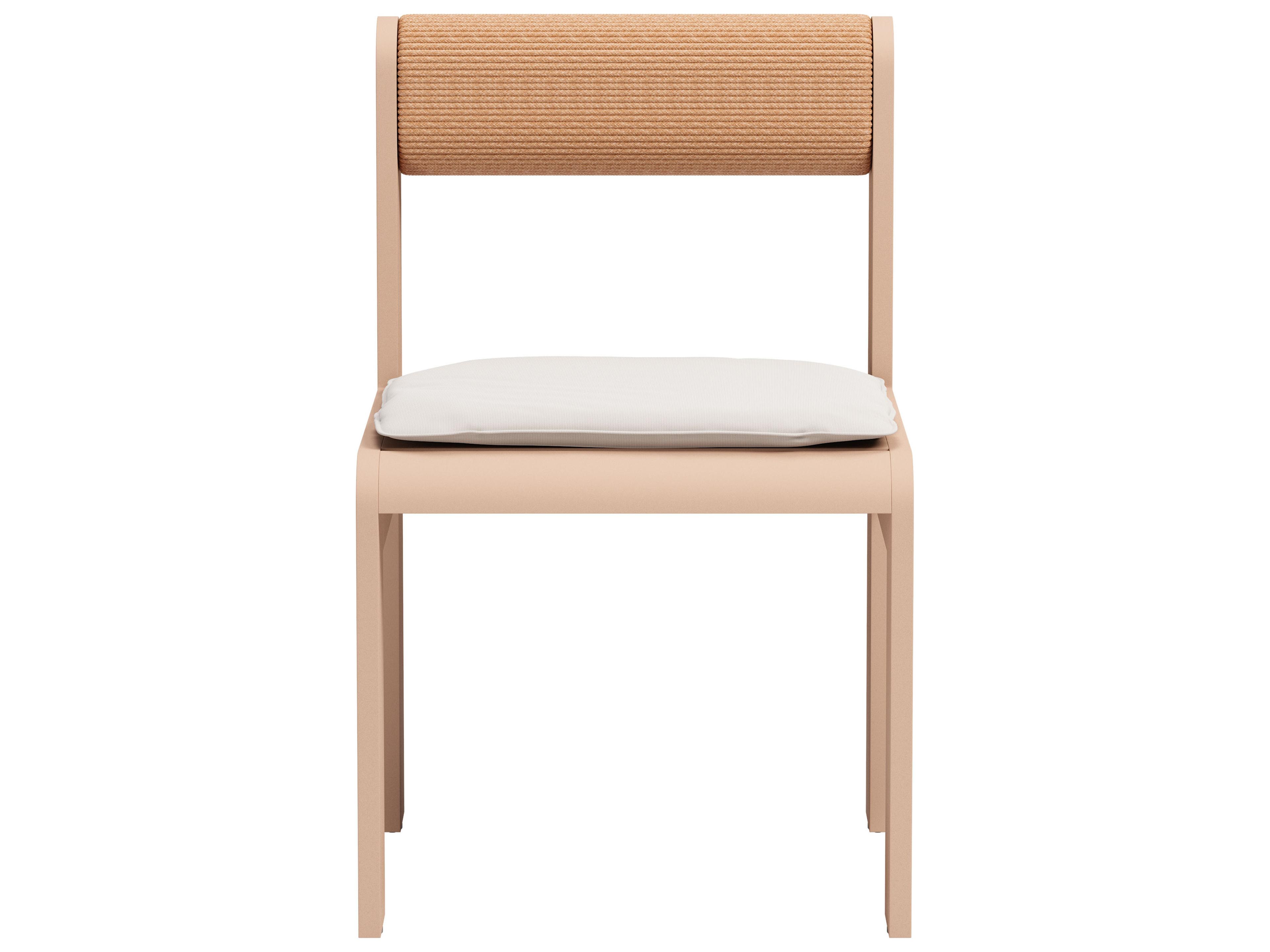 Zuo Outdoor Island White Aluminum Cushion Dining Chair, Set of 2